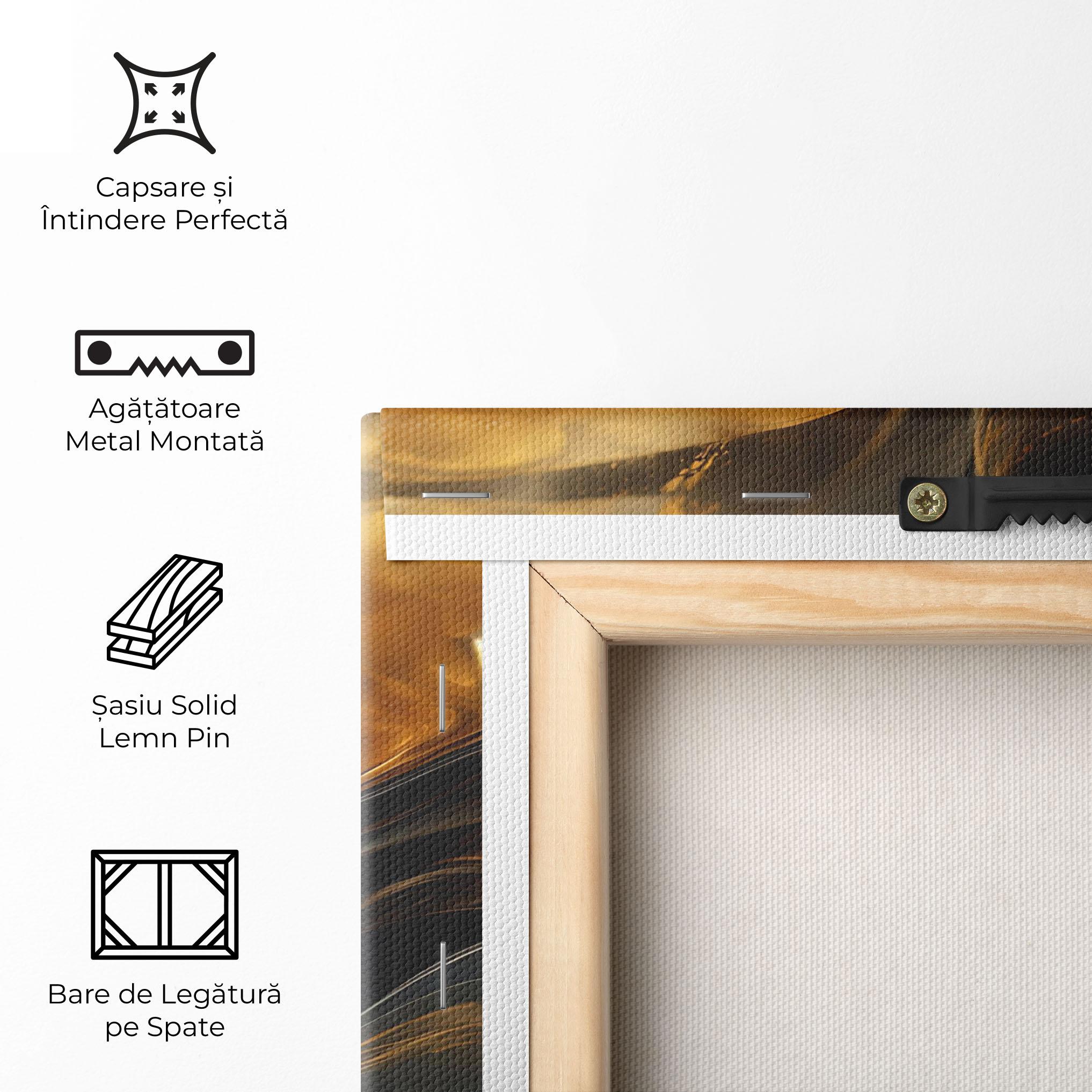 Tablou Canvas Gold With Black Wave mockup 5