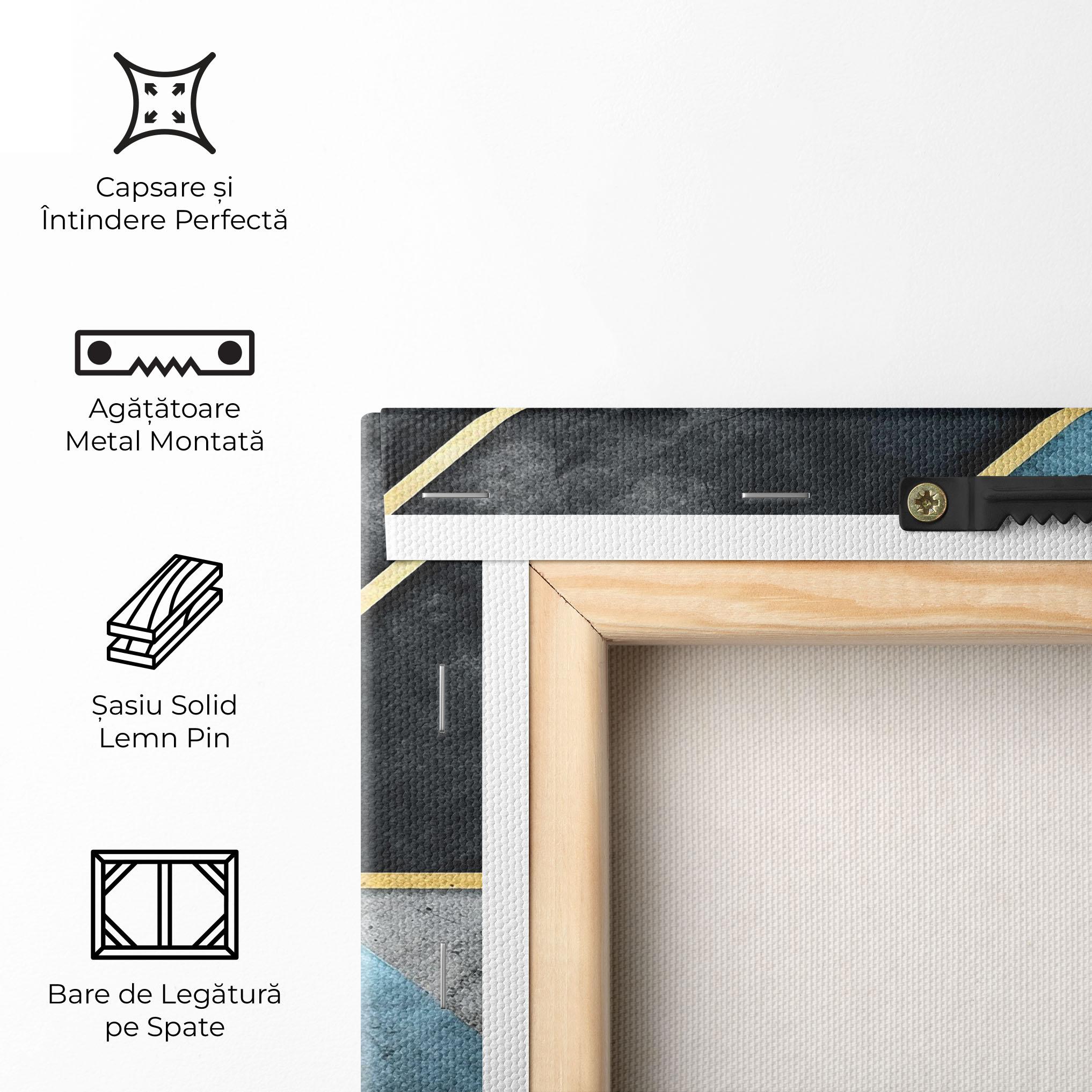 Tablou Canvas Grey With Blue Painting mockup 5