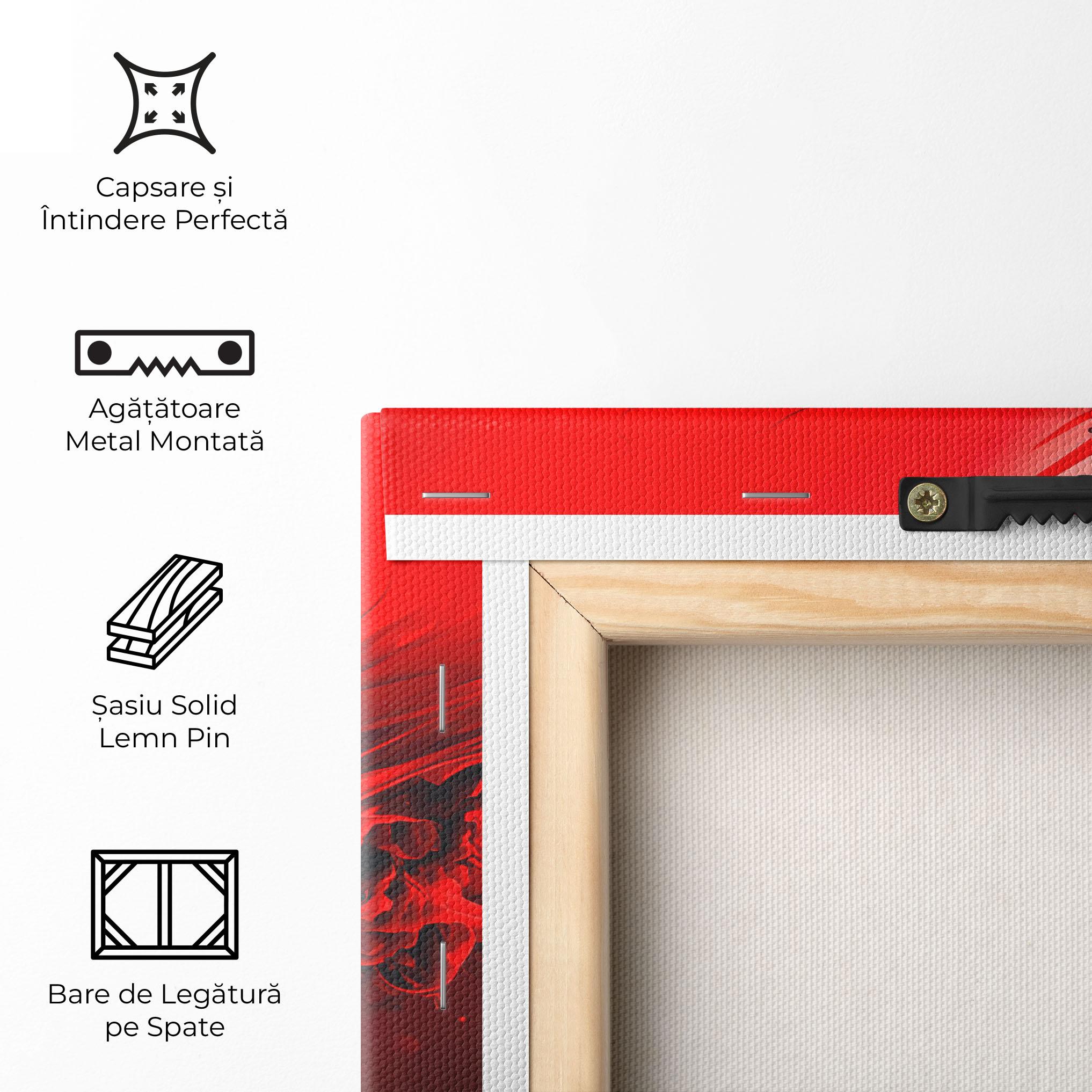 Tablou Canvas Smooth Red Color mockup 5