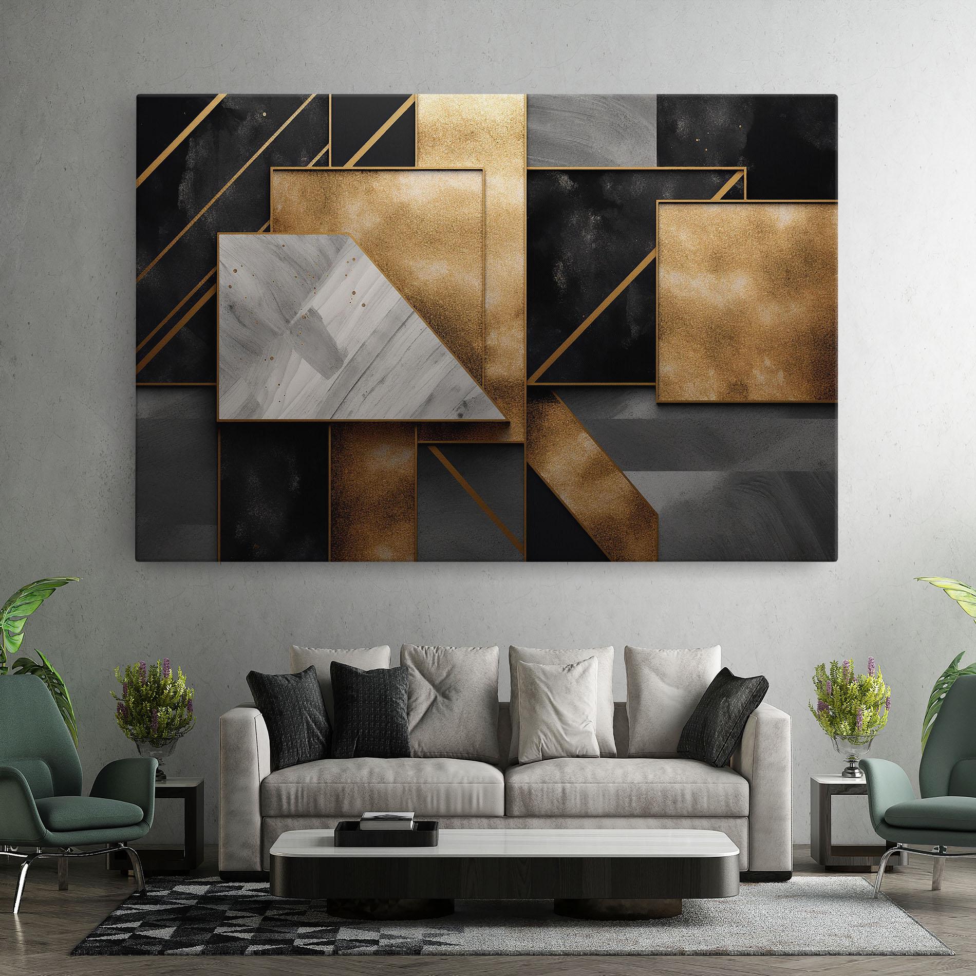 Tablou Canvas Abstract Gold Square mockup 7