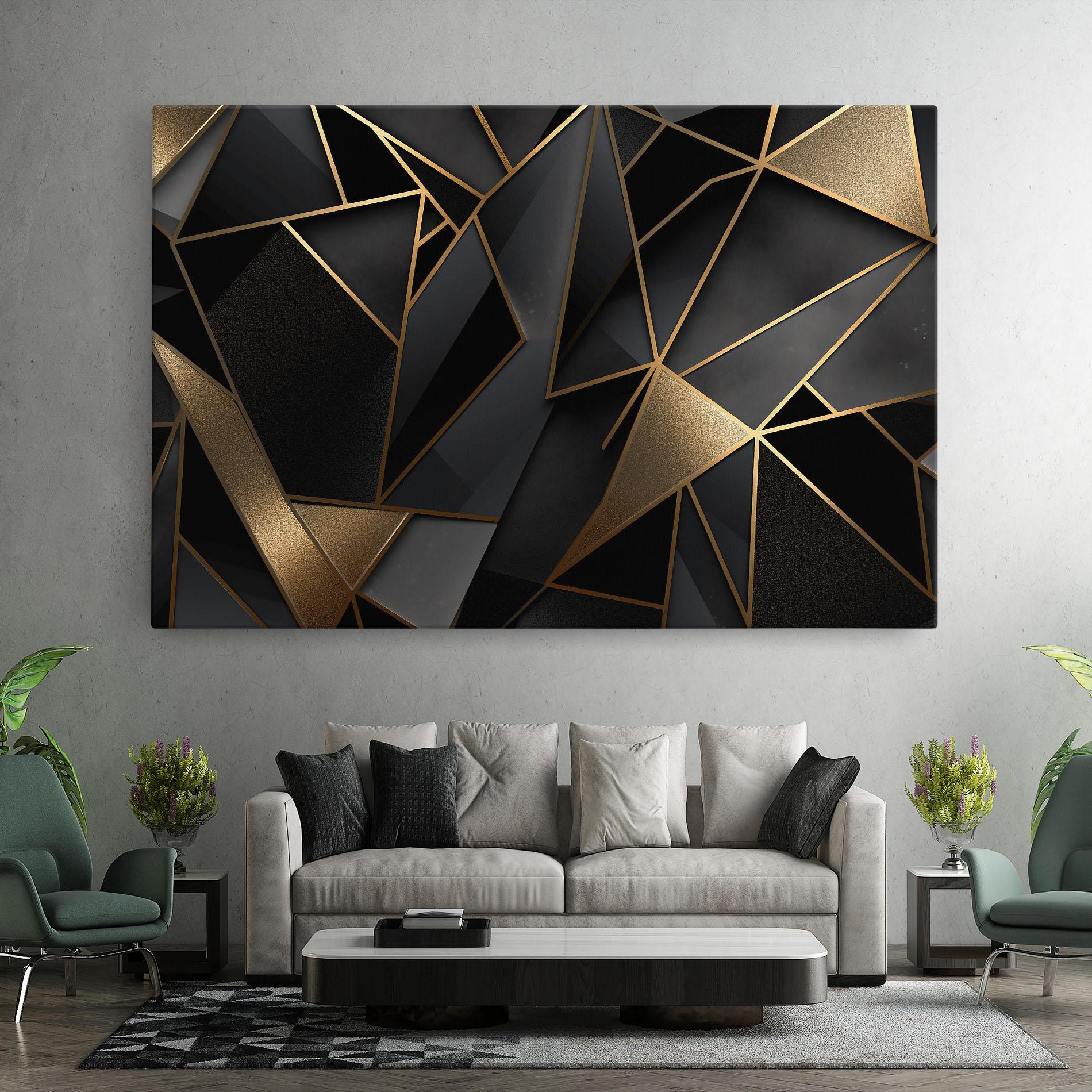 Tablou Canvas Abstract Golden Art mockup 7