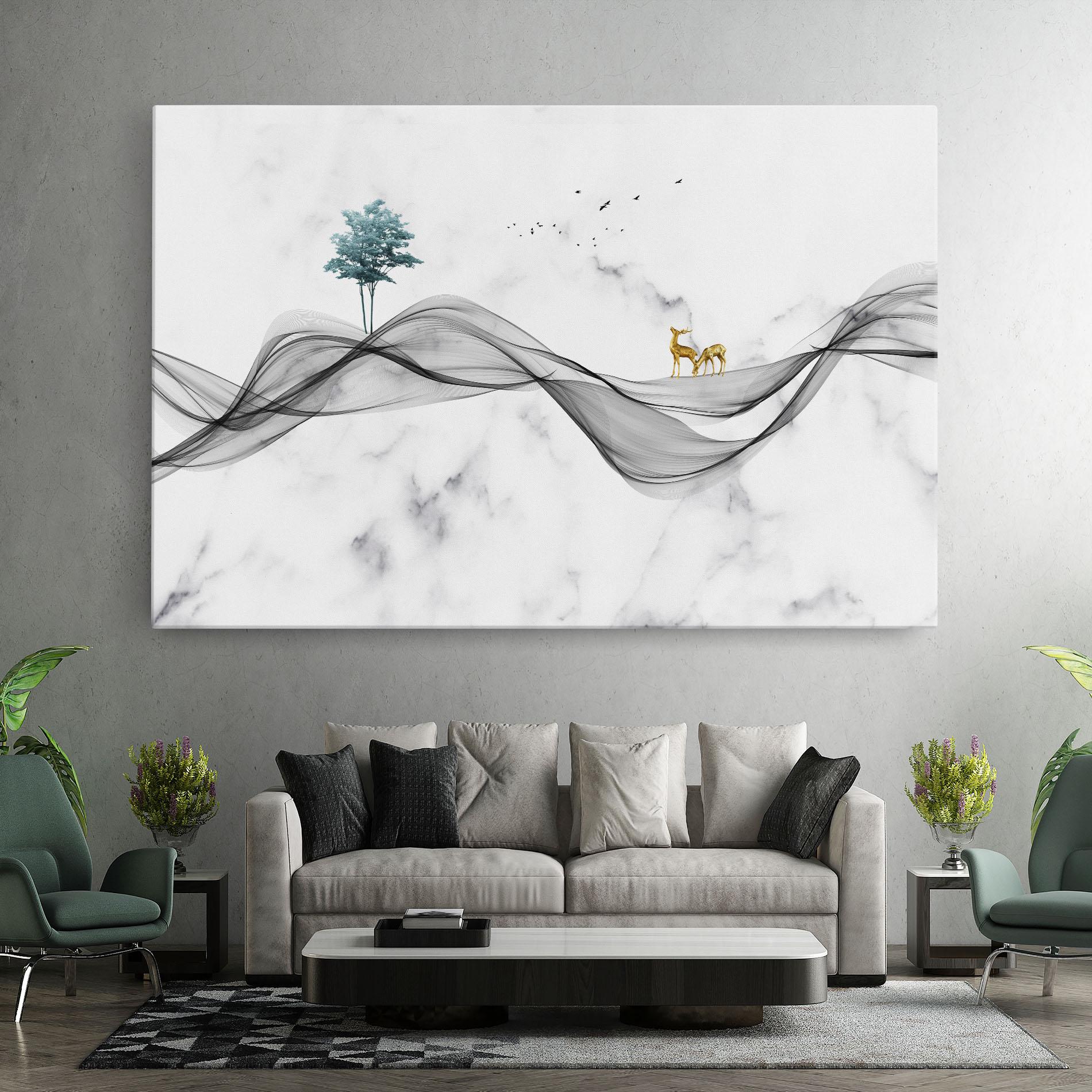 Tablou Canvas Abstract Golden Landscape 1 mockup 7