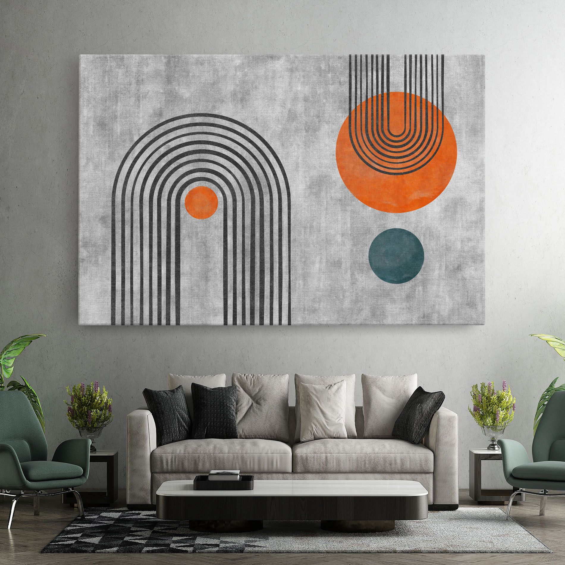 Abstract Orange Circles mockup 7