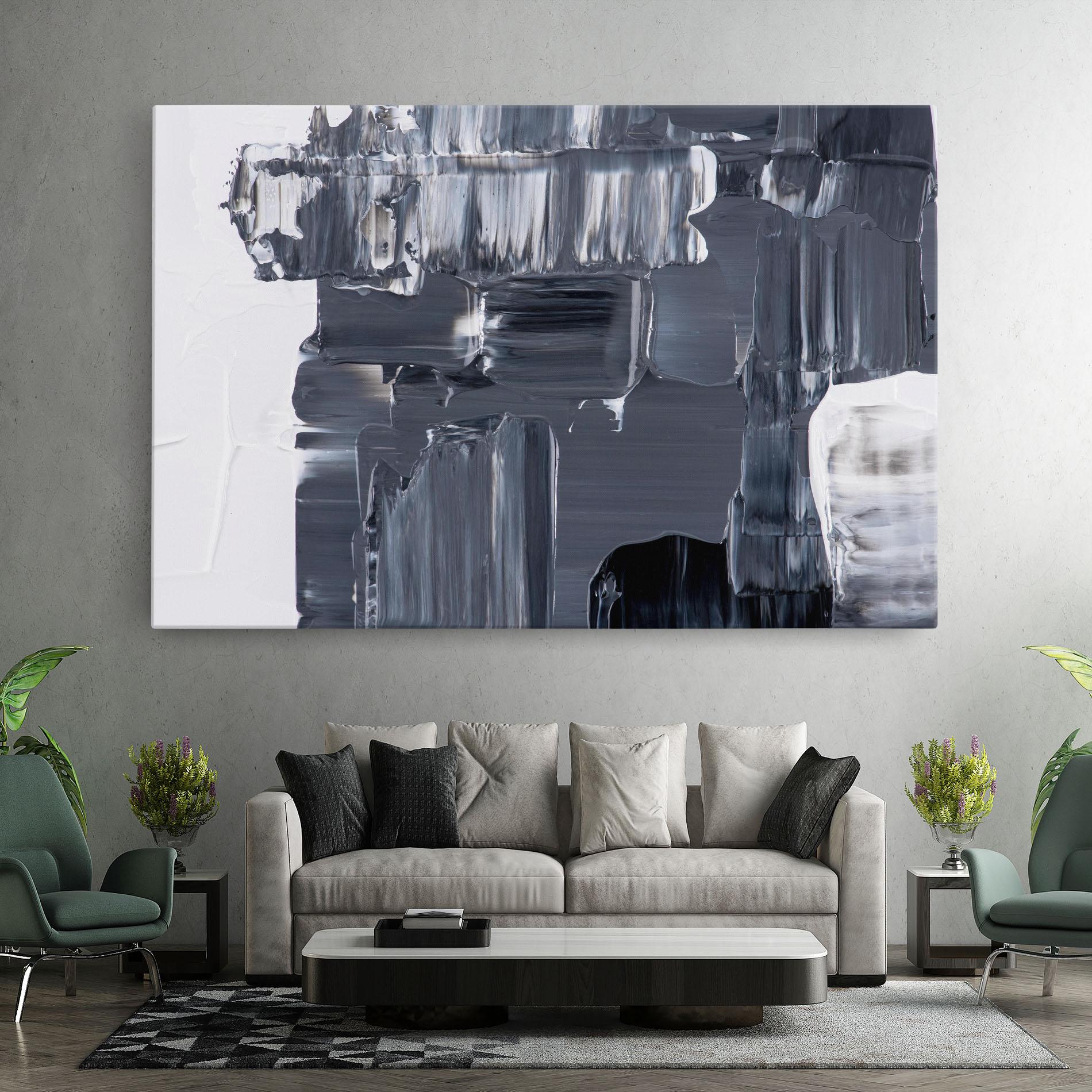Tablou Canvas Black Acrylic Painting mockup 7