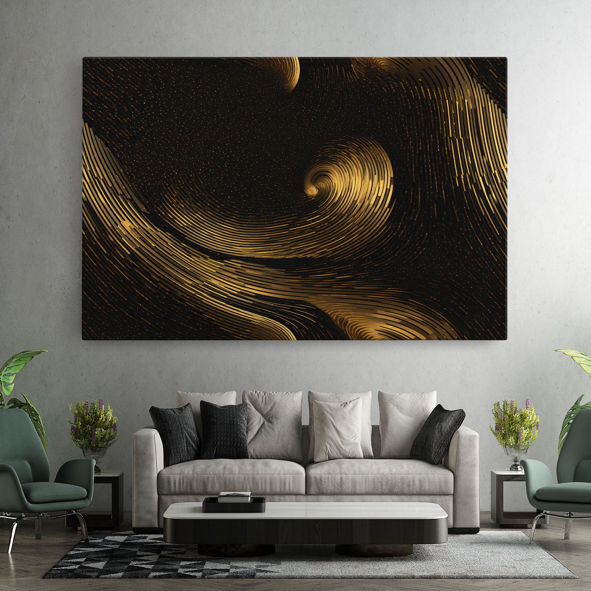 Black Painting With Gold mockup 7