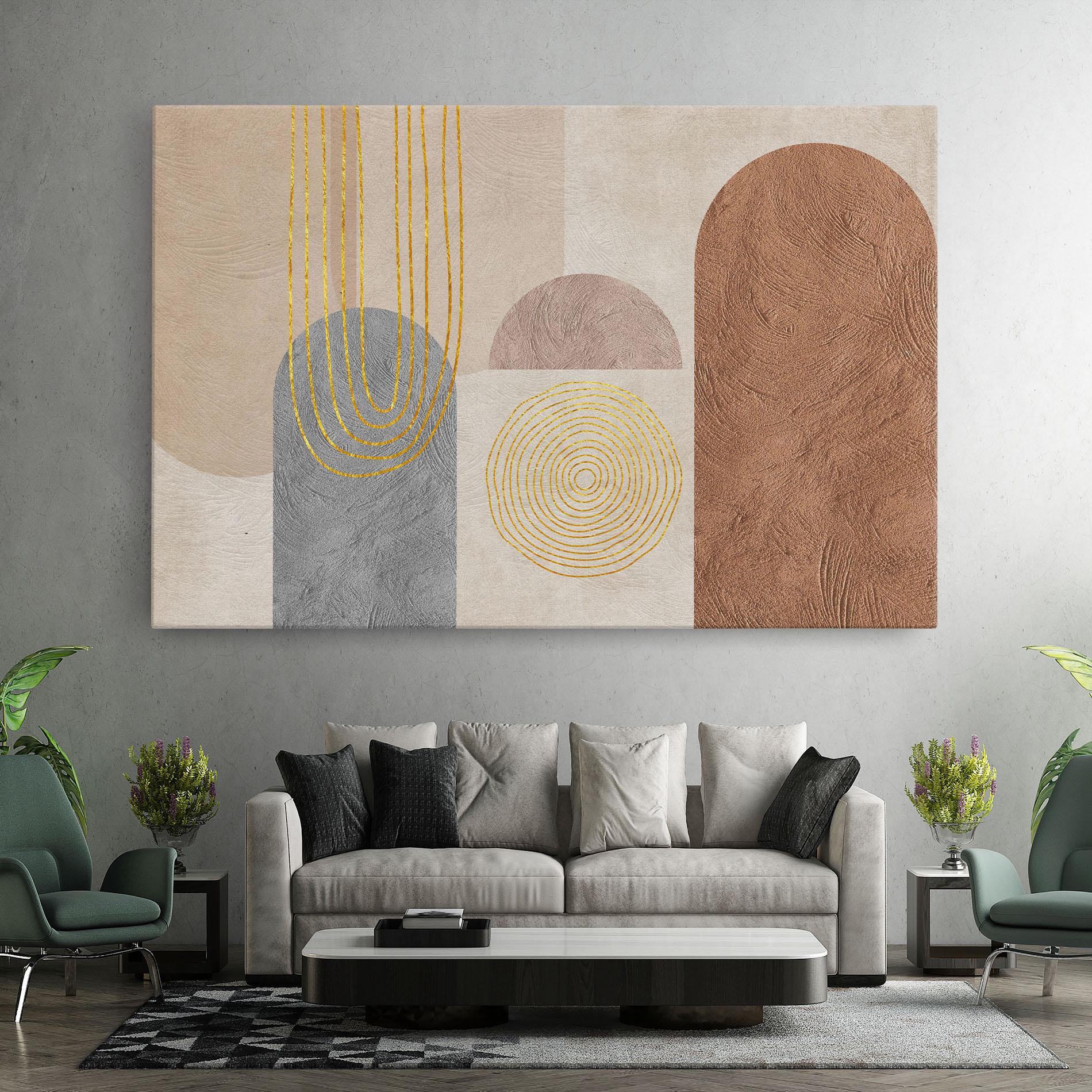 Tablou Canvas Gray Orange Painting mockup 7