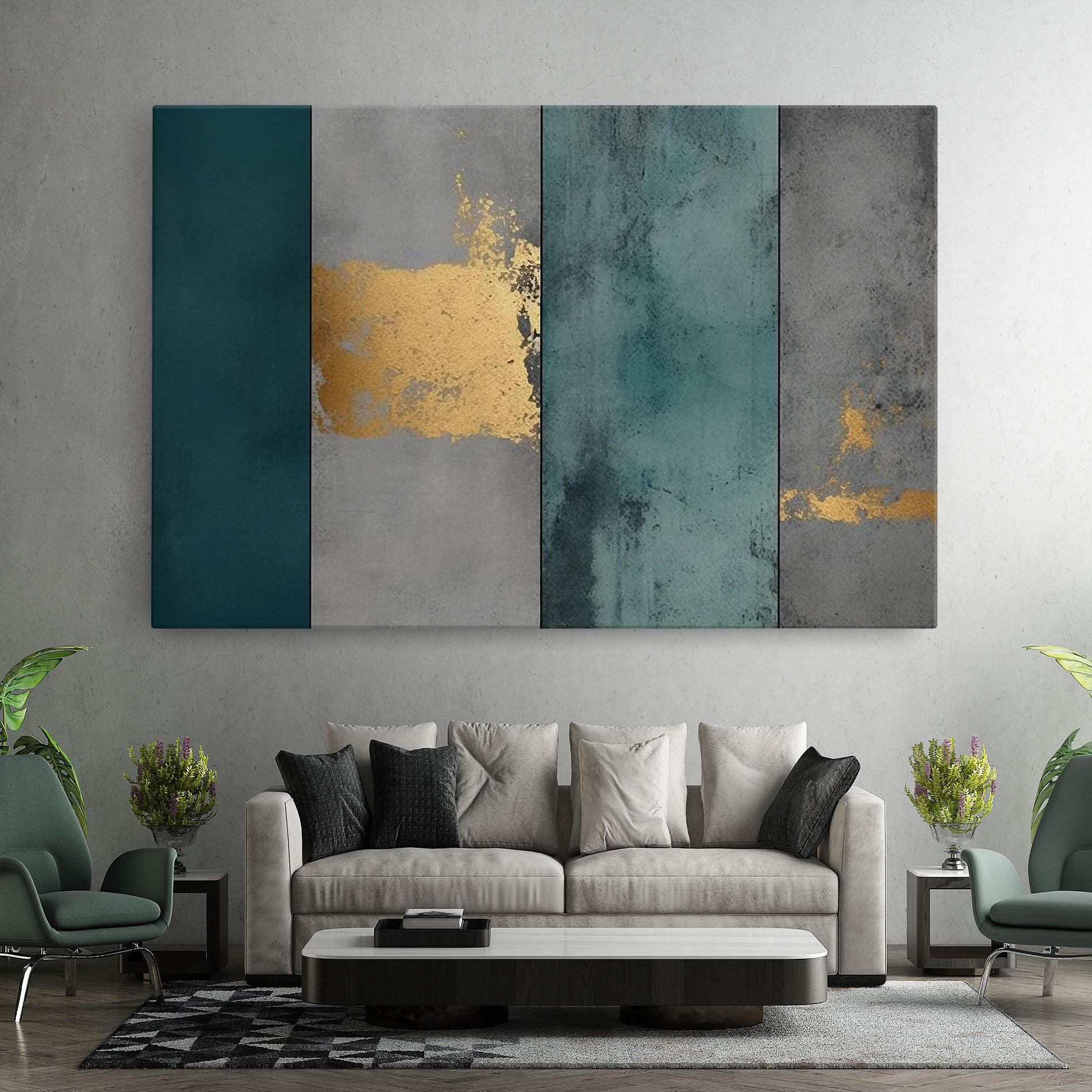 Tablou Canvas Green Colors With Gold mockup 7