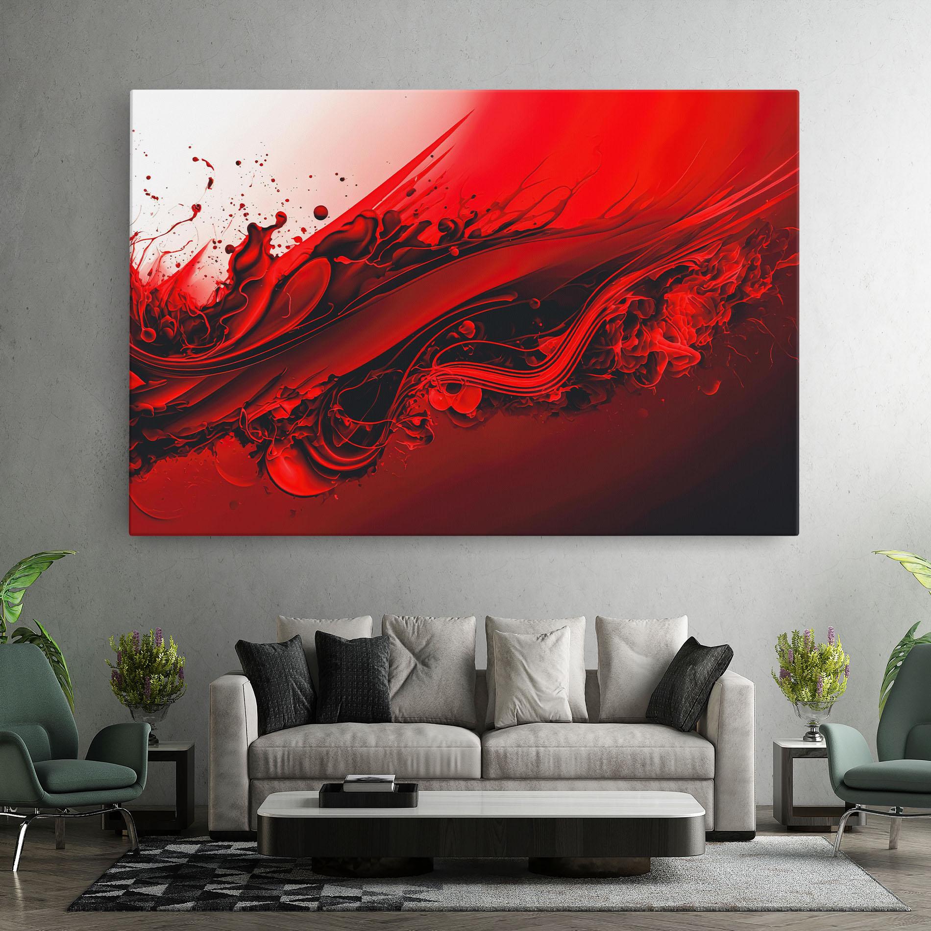 Tablou Canvas Smooth Red Color mockup 7