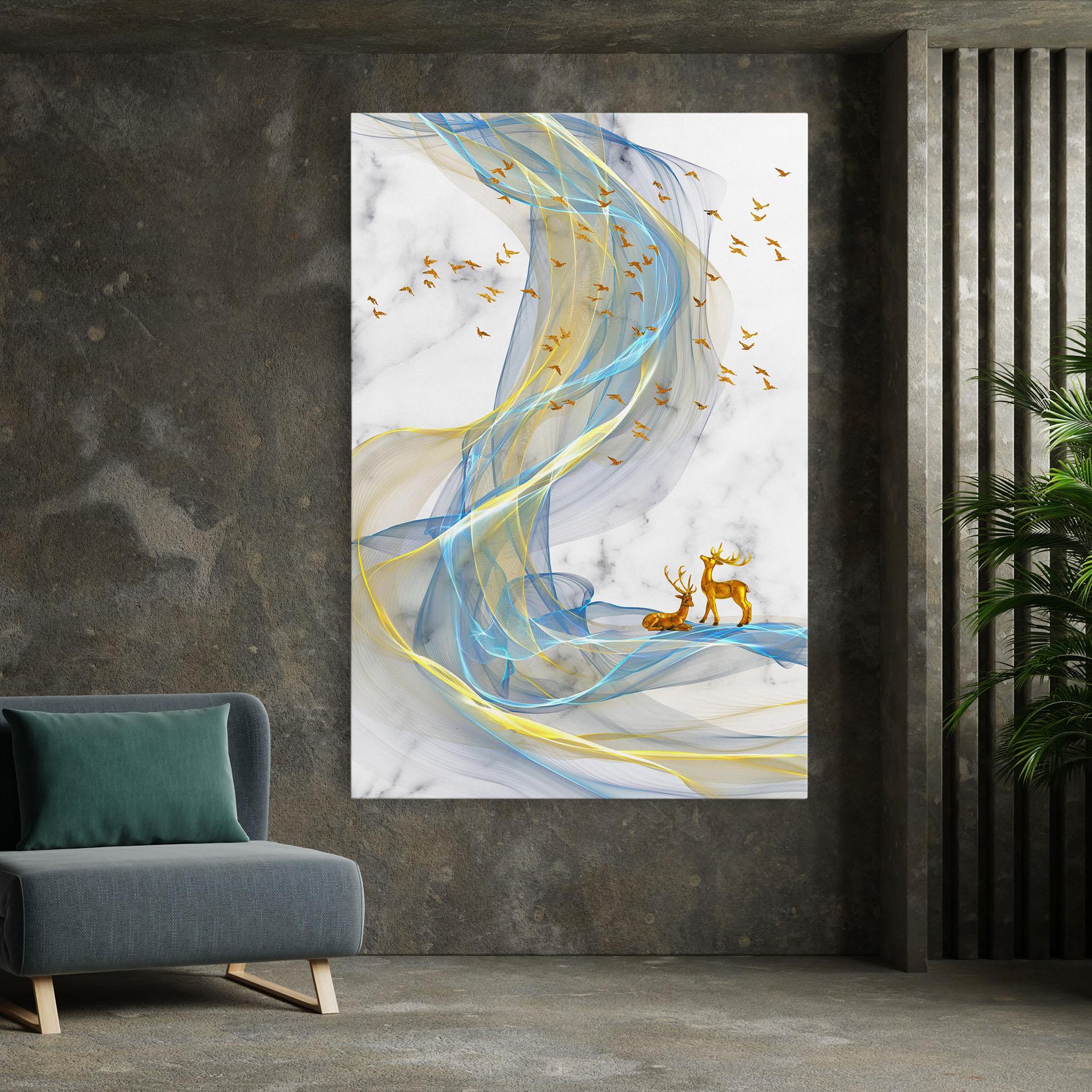 Tablou Canvas Abstract Golden Landscape 2 mockup 7