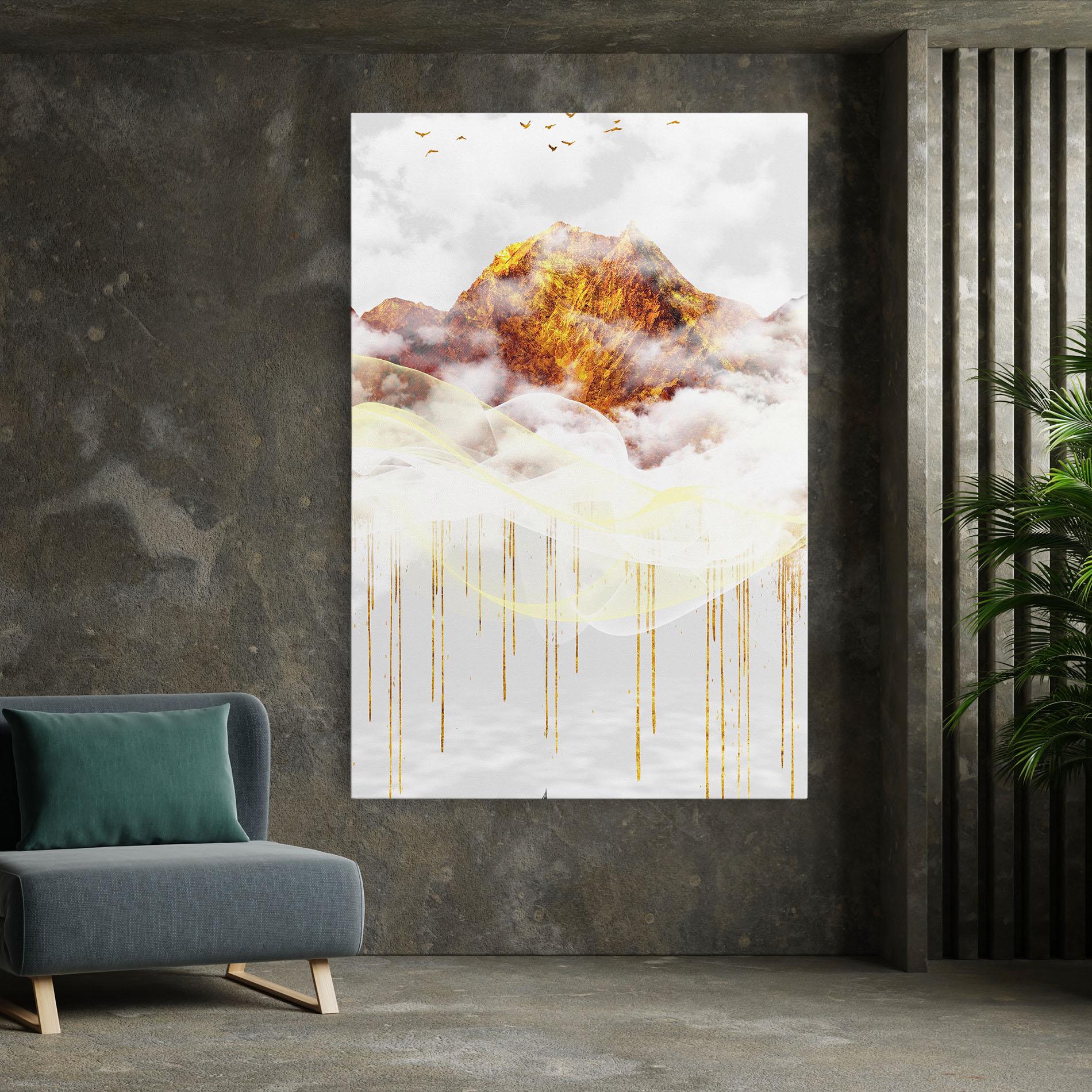 Tablou Canvas Abstract Golden Landscape 3 mockup 7