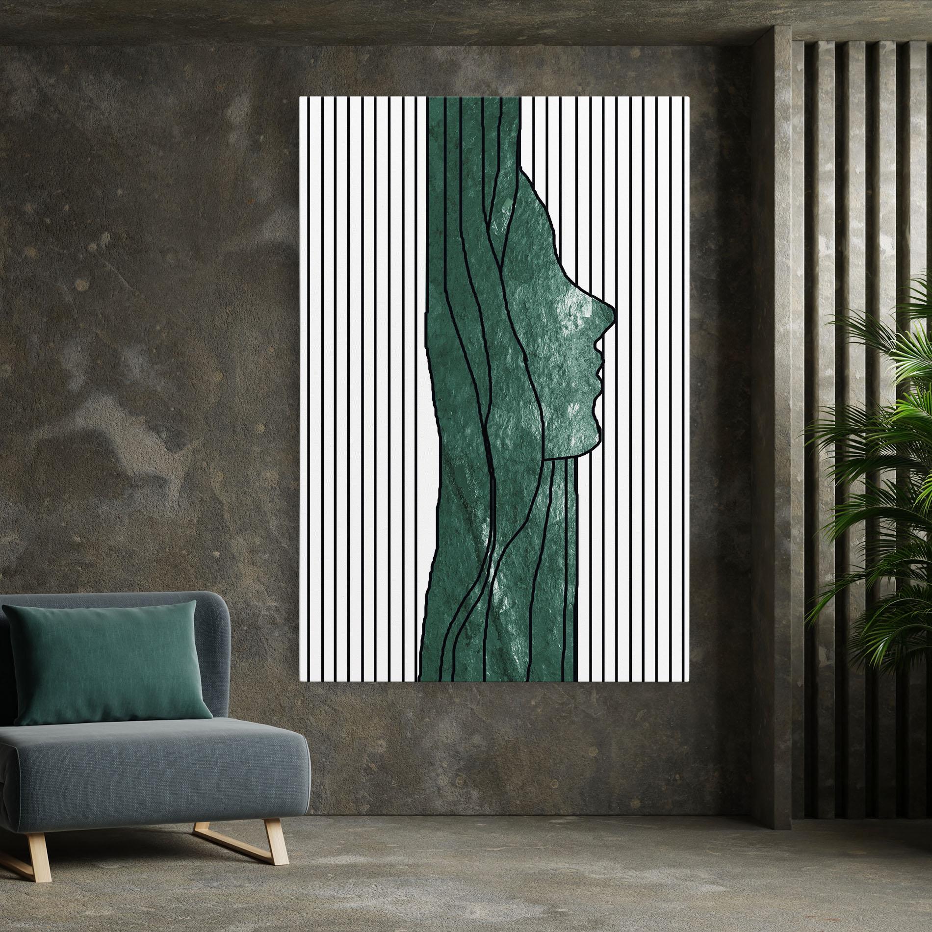 Tablou Canvas Abstract Green Face mockup 7