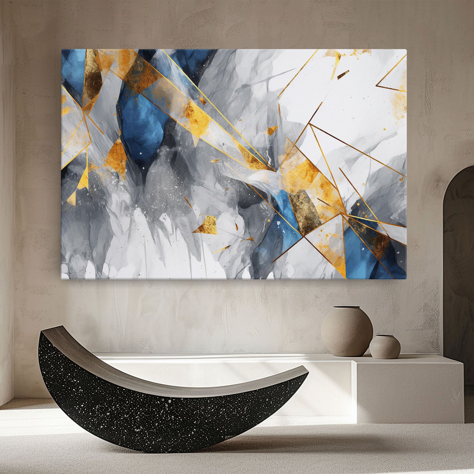 Abstract Gold Blue Pattern mockup 8