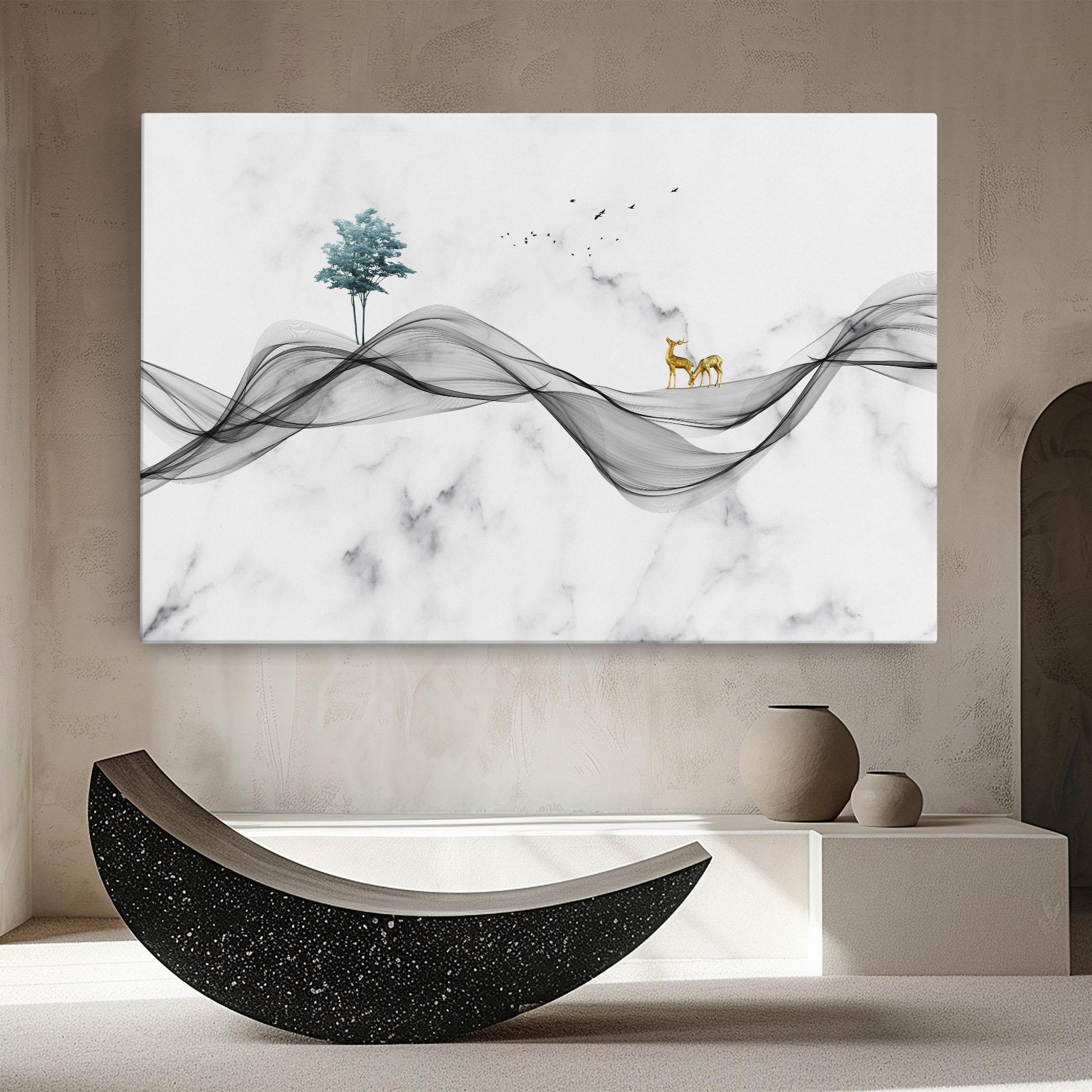 Tablou Canvas Abstract Golden Landscape 1 mockup 8