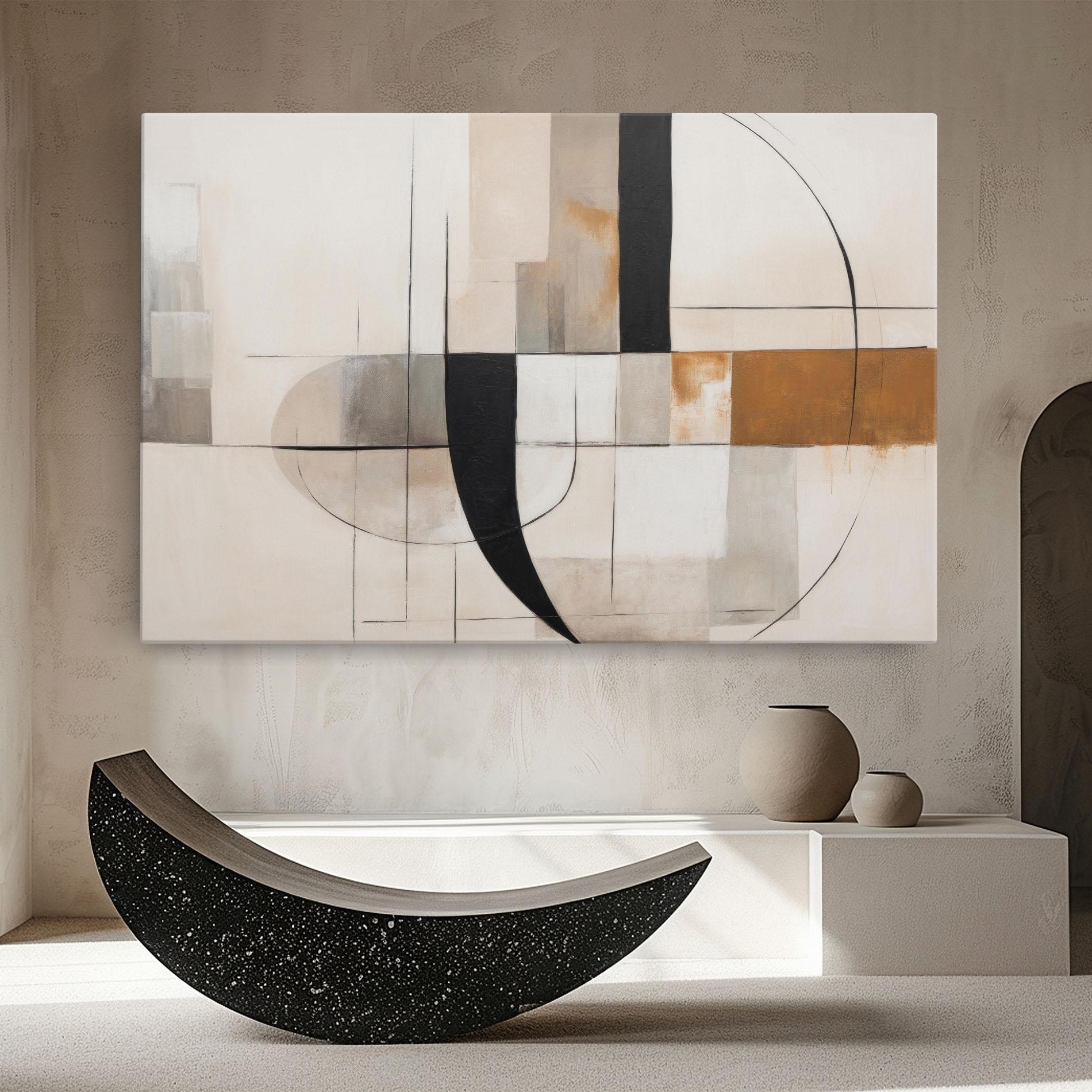 Tablou Canvas Black Abstract Lines mockup 8