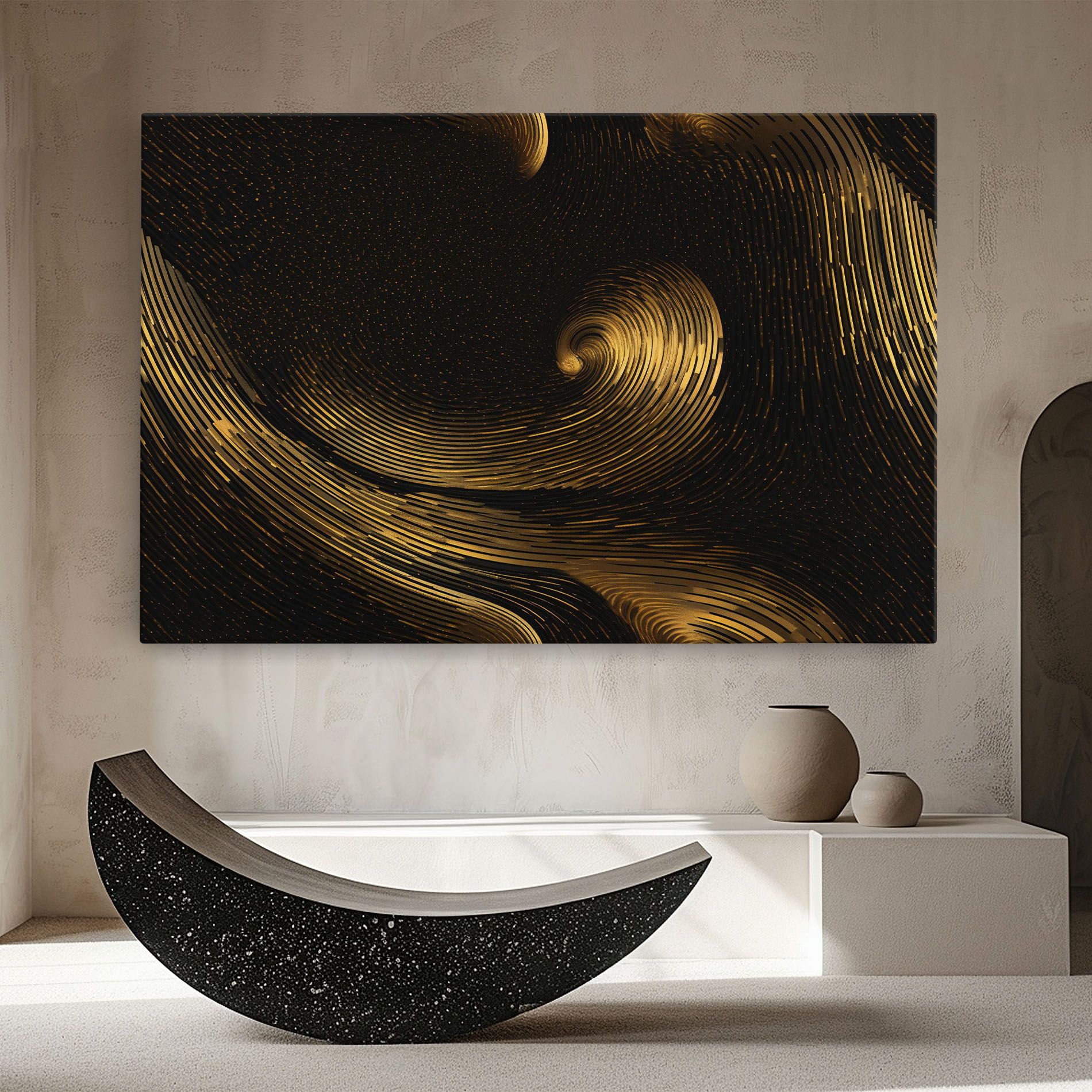 Black Painting With Gold mockup 8