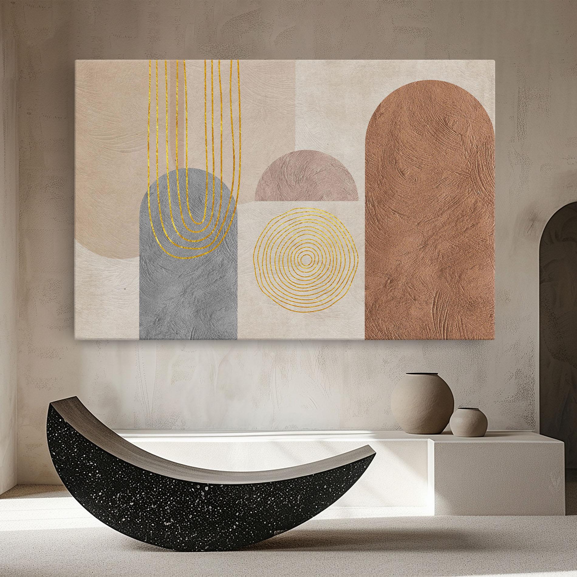 Tablou Canvas Gray Orange Painting mockup 8