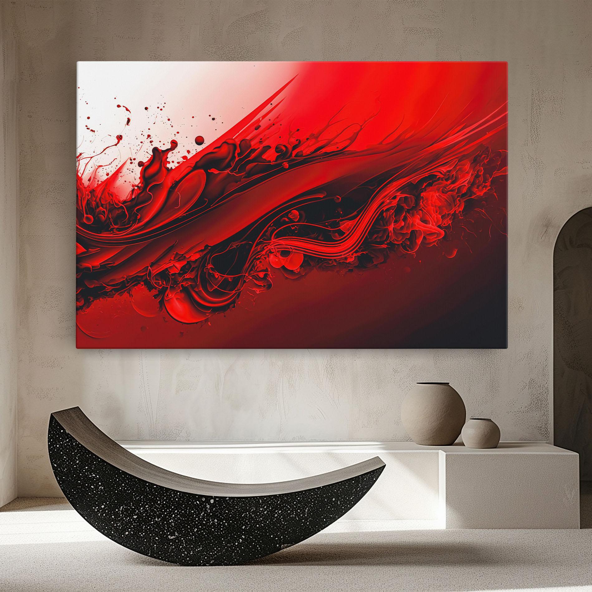 Tablou Canvas Smooth Red Color mockup 8