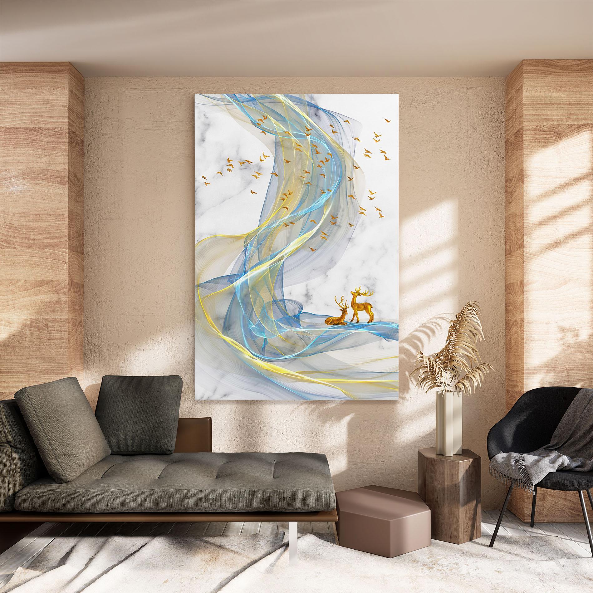 Tablou Canvas Abstract Golden Landscape 2 mockup 8