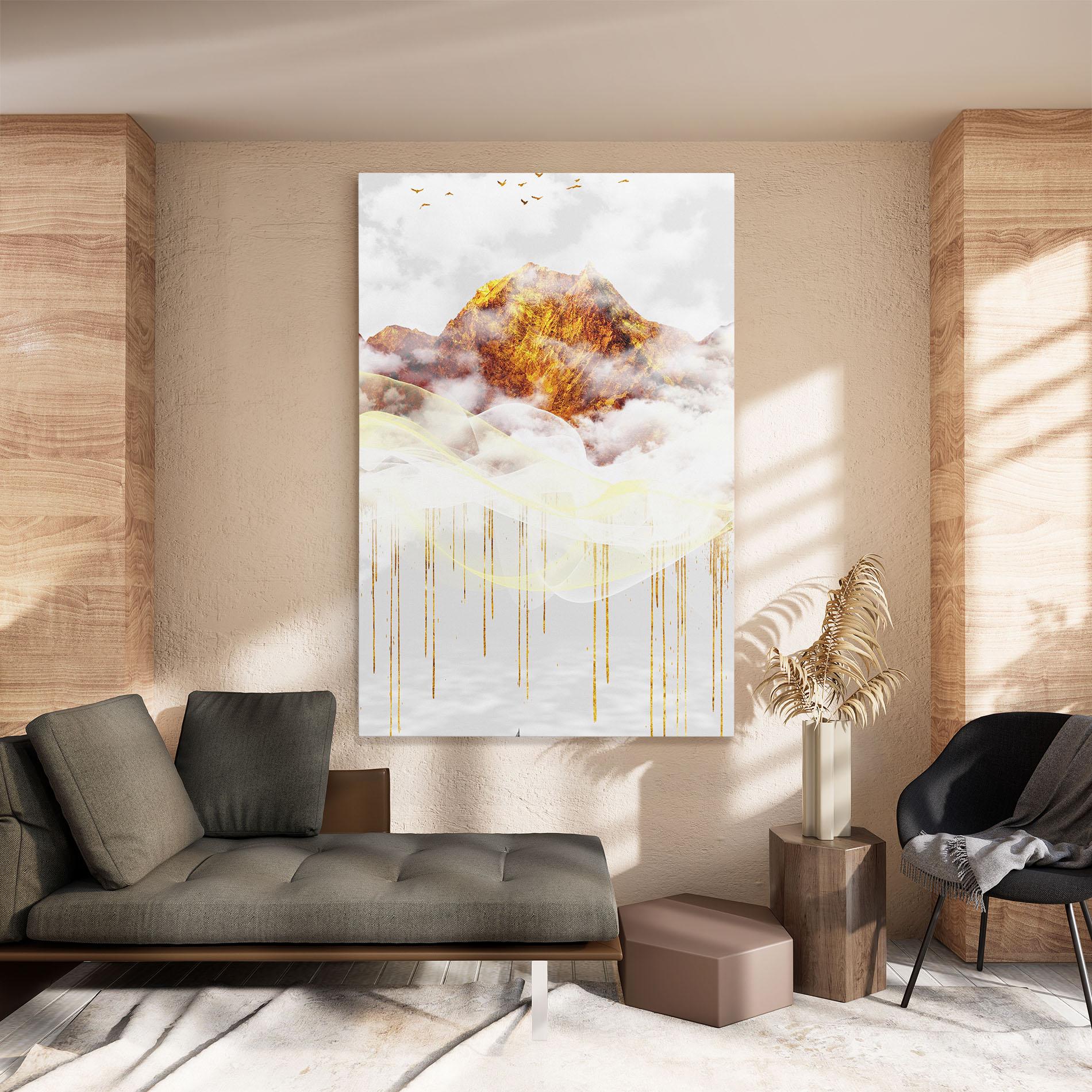 Tablou Canvas Abstract Golden Landscape 3 mockup 8