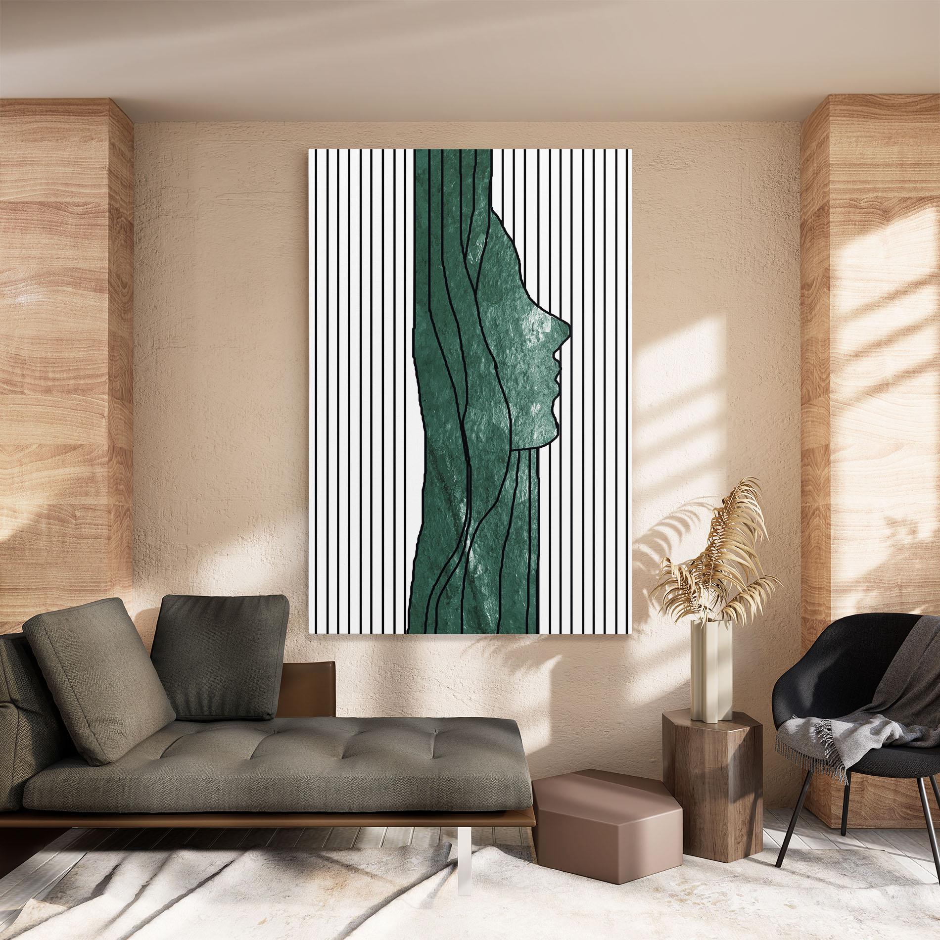 Tablou Canvas Abstract Green Face mockup 8