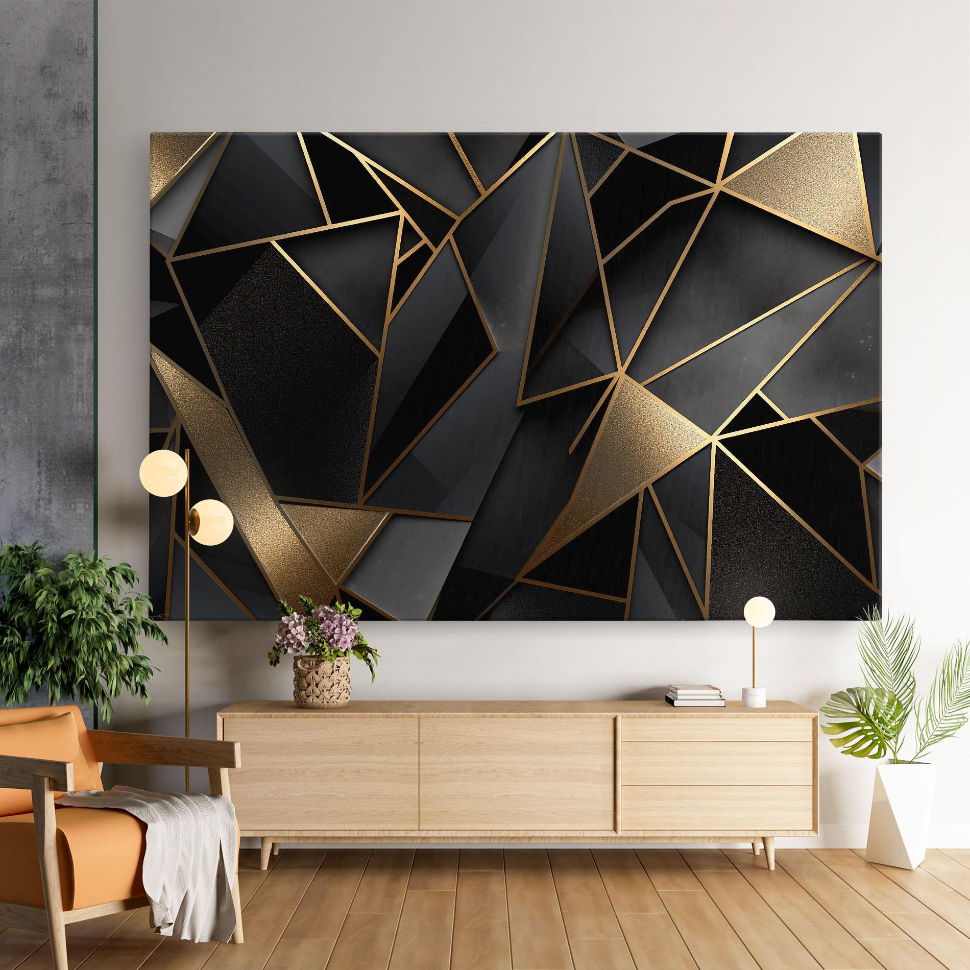 Tablou Canvas Abstract Golden Art mockup 9