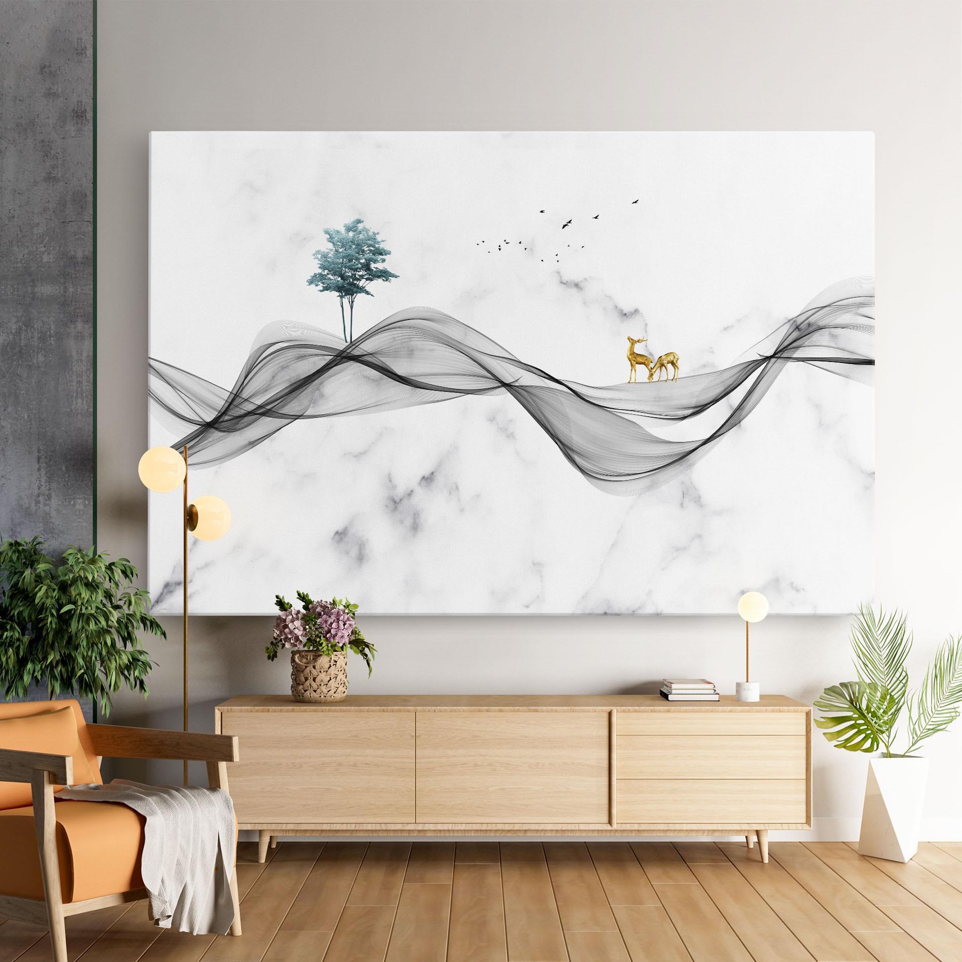 Tablou Canvas Abstract Golden Landscape 1 mockup 9