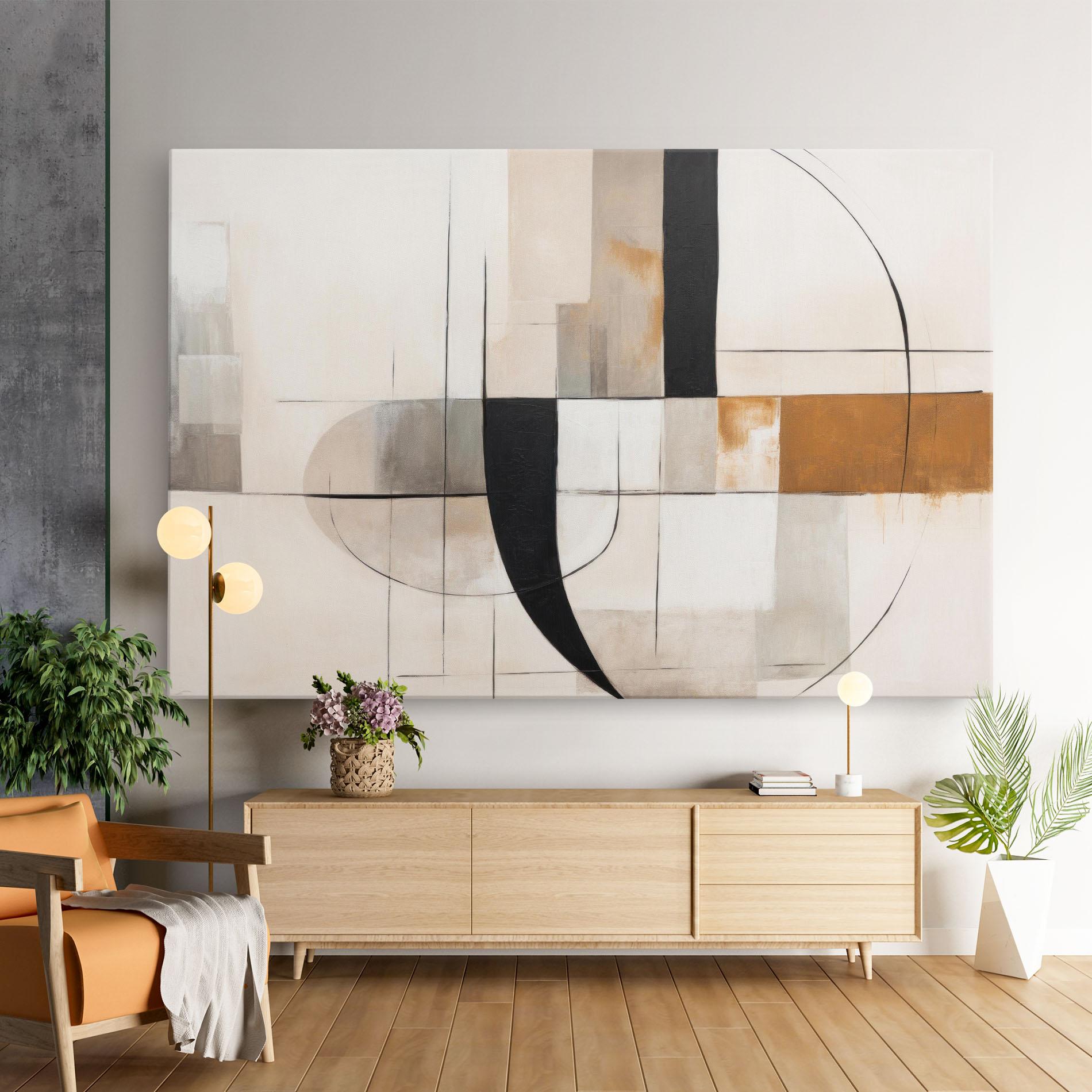 Tablou Canvas Black Abstract Lines mockup 9