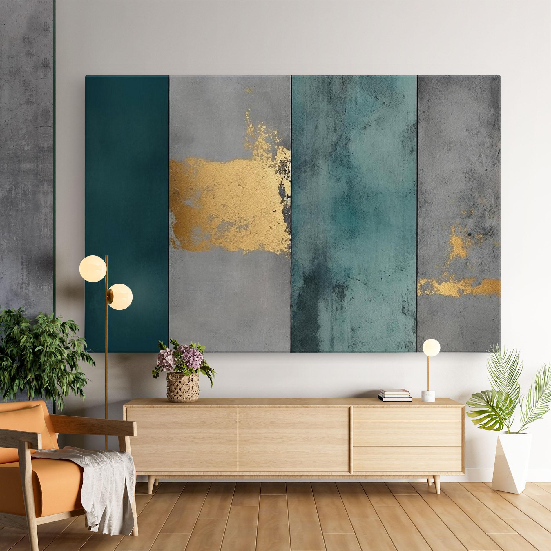 Tablou Canvas Green Colors With Gold mockup 9