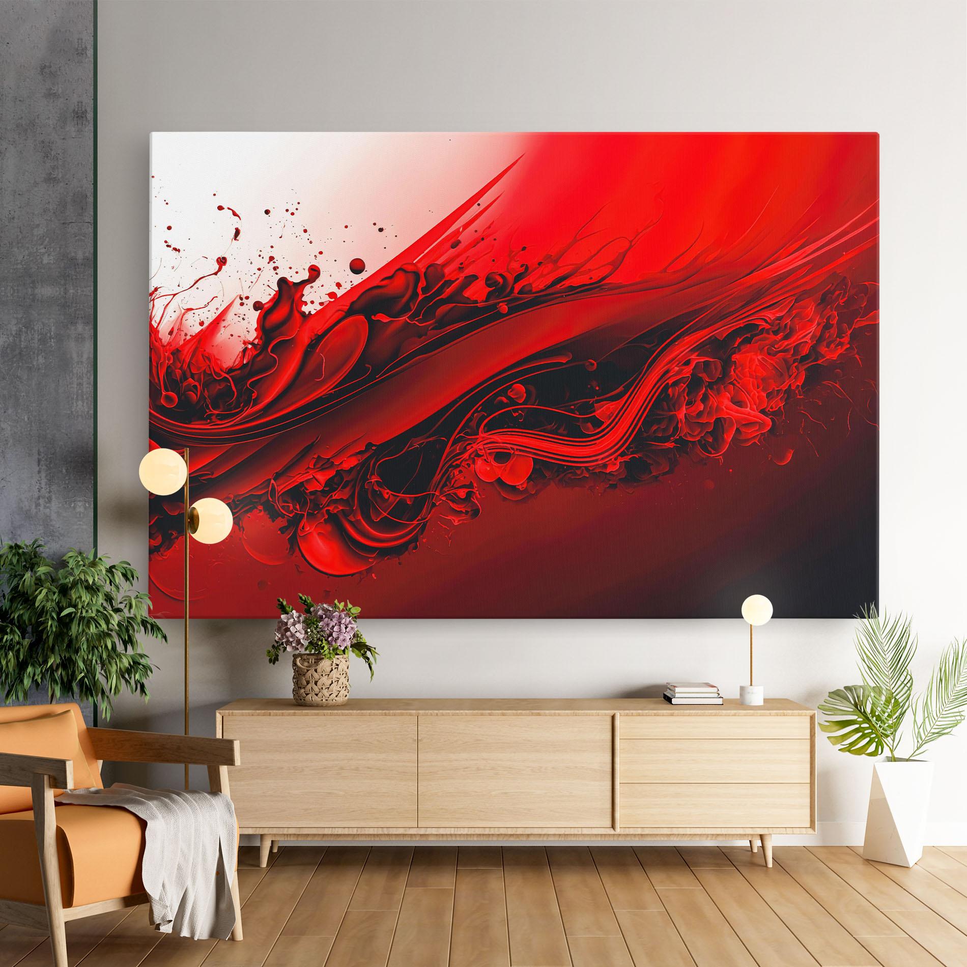 Tablou Canvas Smooth Red Color mockup 9