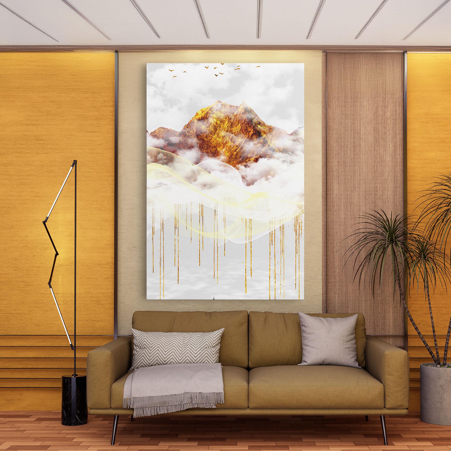 Tablou Canvas Abstract Golden Landscape 3 mockup 9