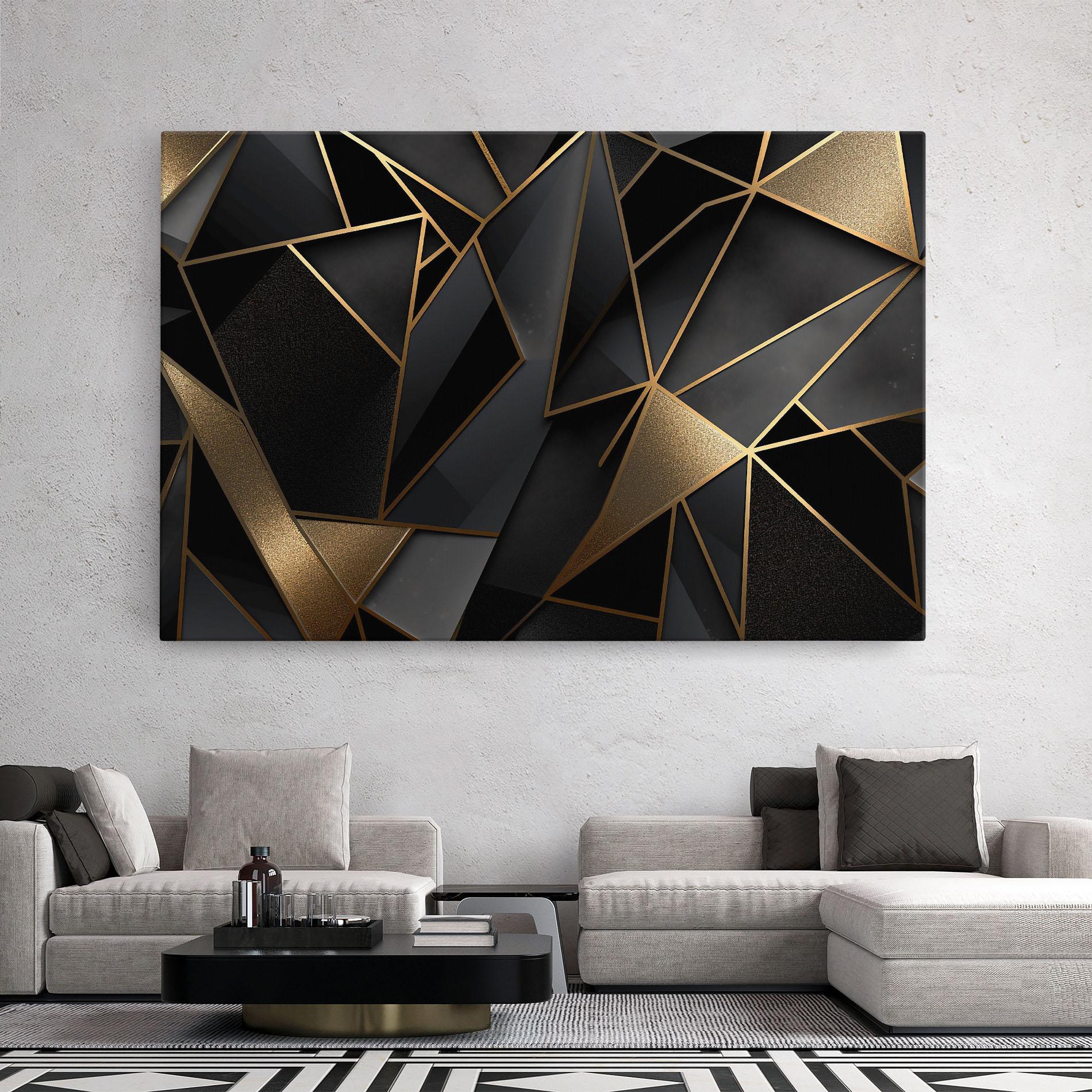 Tablou Canvas Abstract Golden Art mockup 2
