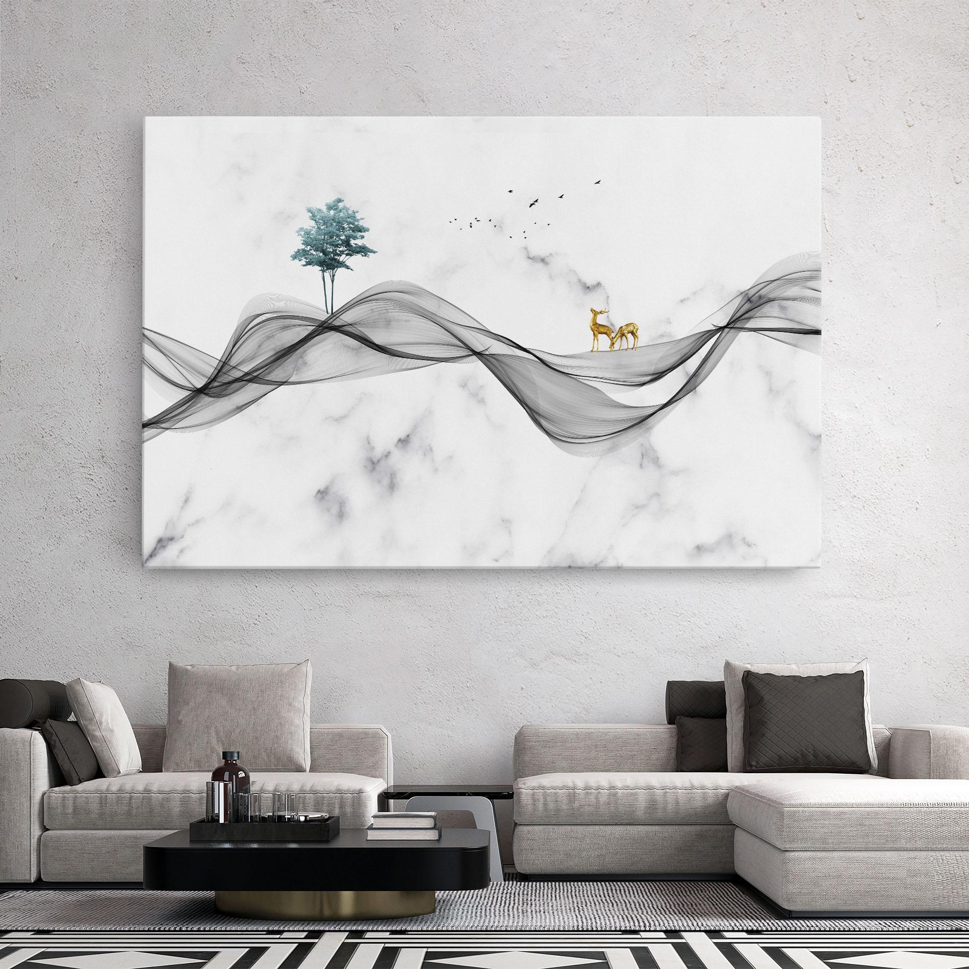 Tablou Canvas Abstract Golden Landscape 1 mockup 2