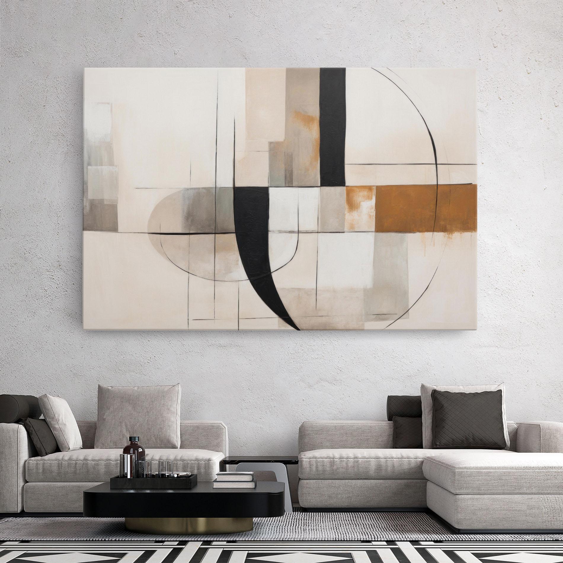 Tablou Canvas Black Abstract Lines mockup 2