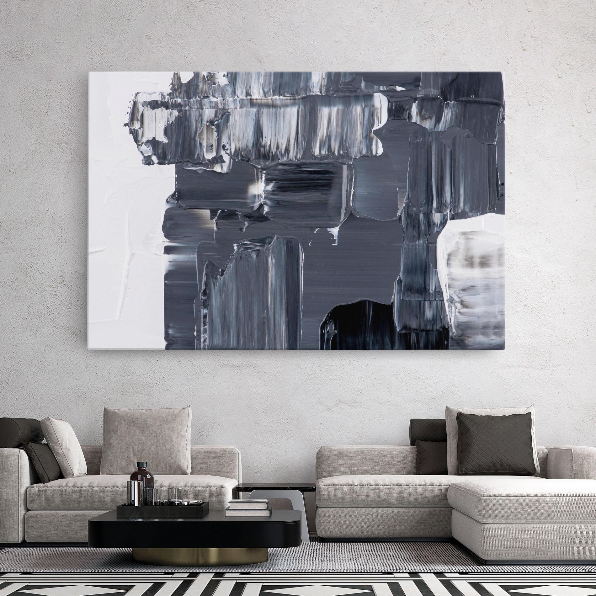 Tablou Canvas Black Acrylic Painting mockup 2
