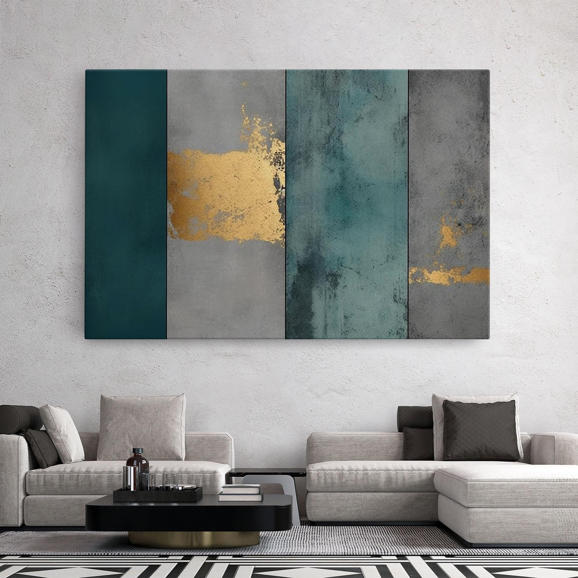 Tablou Canvas Green Colors With Gold mockup 2