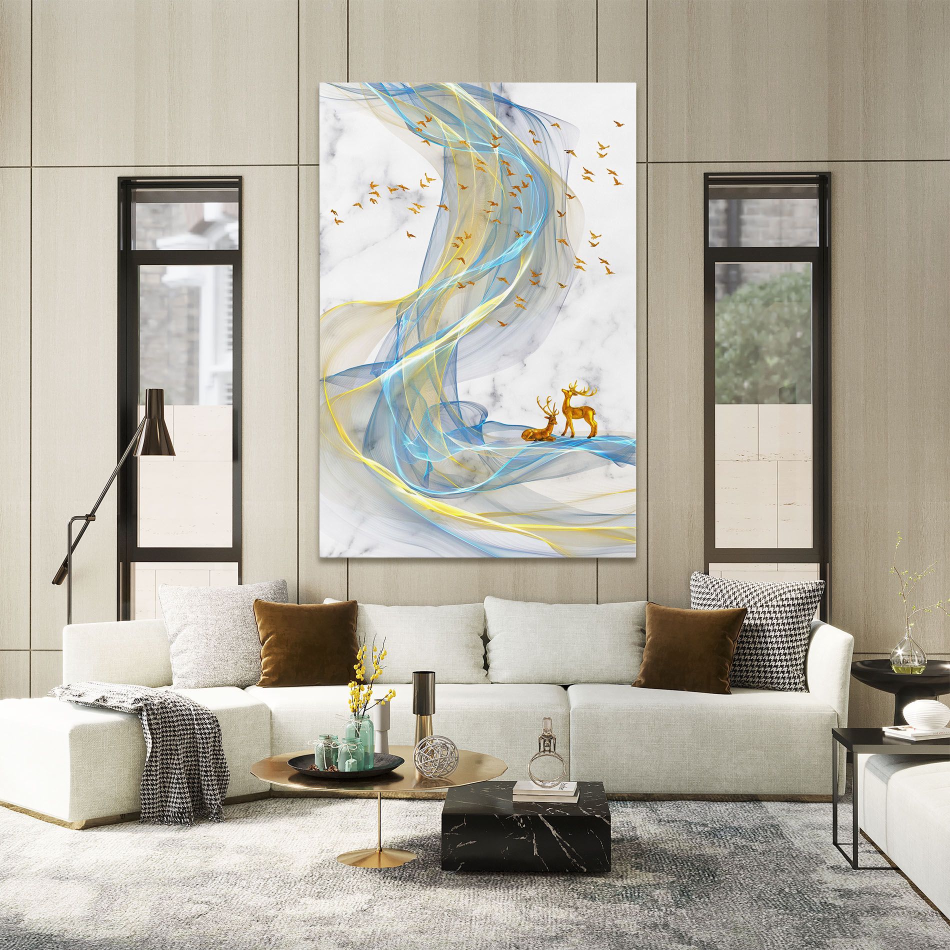 Abstract Golden Landscape 2 mockup 2