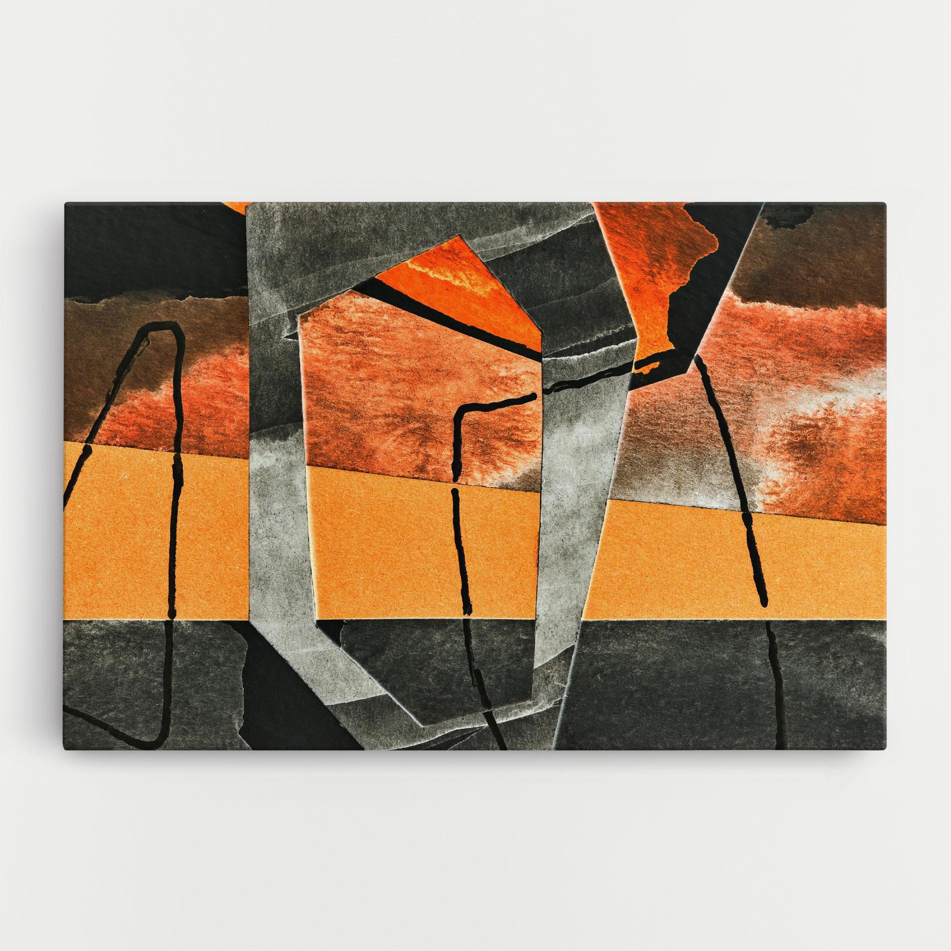 Tablou Canvas Abstract Grey Orange mockup 0