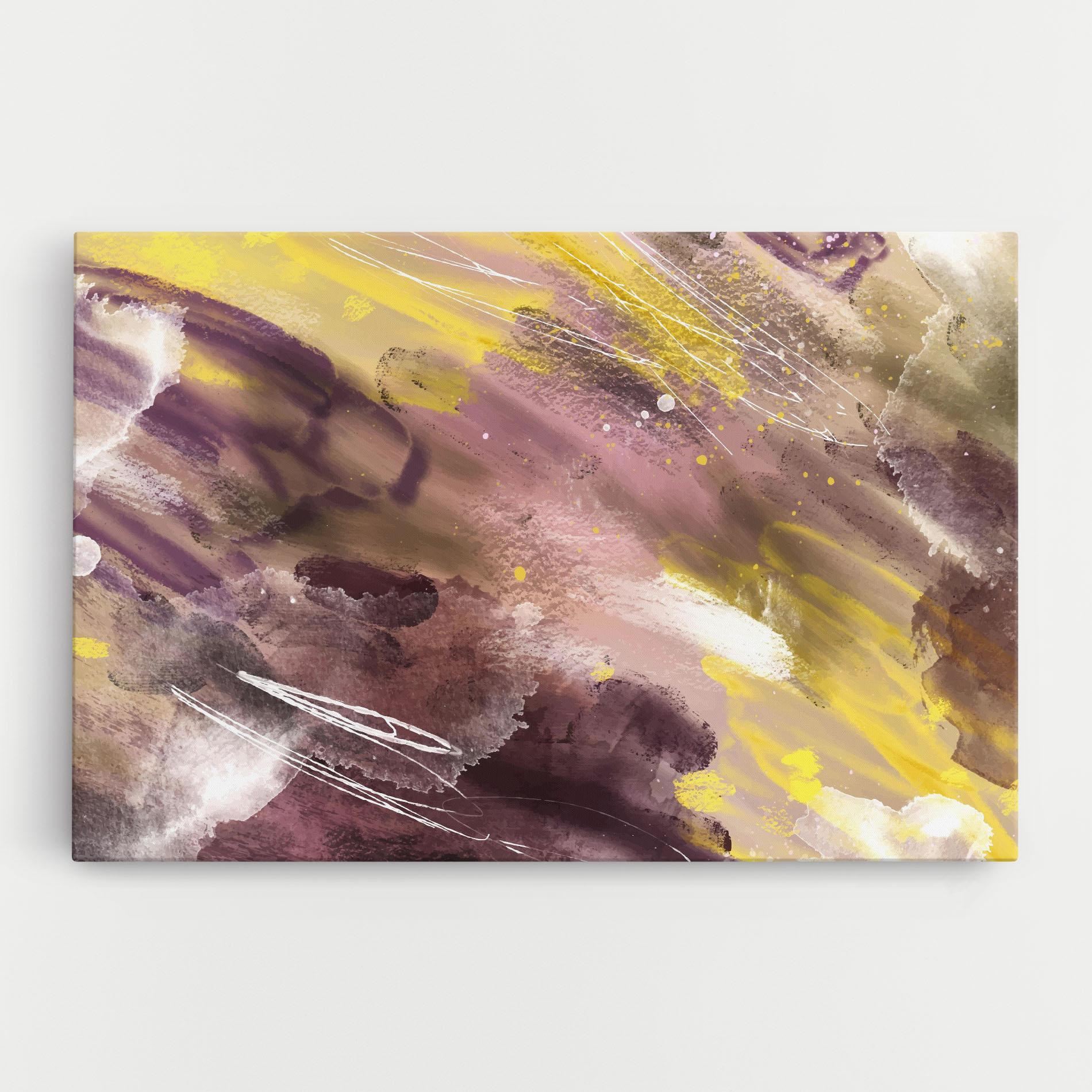 Tablou Canvas Abstract Purple Yellow Art mockup 0