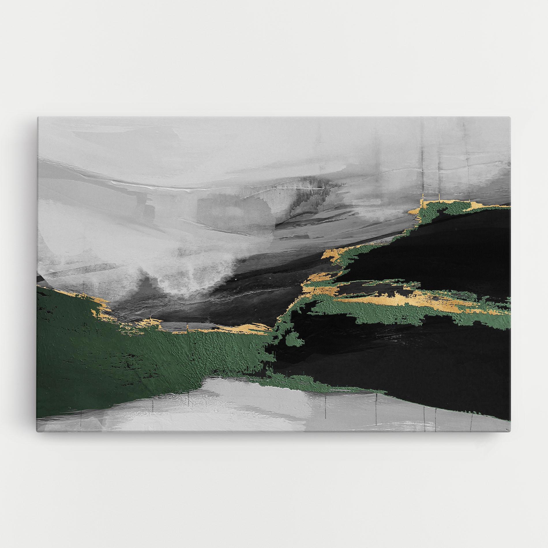 Tablou Canvas Grey With Green Painting mockup 0