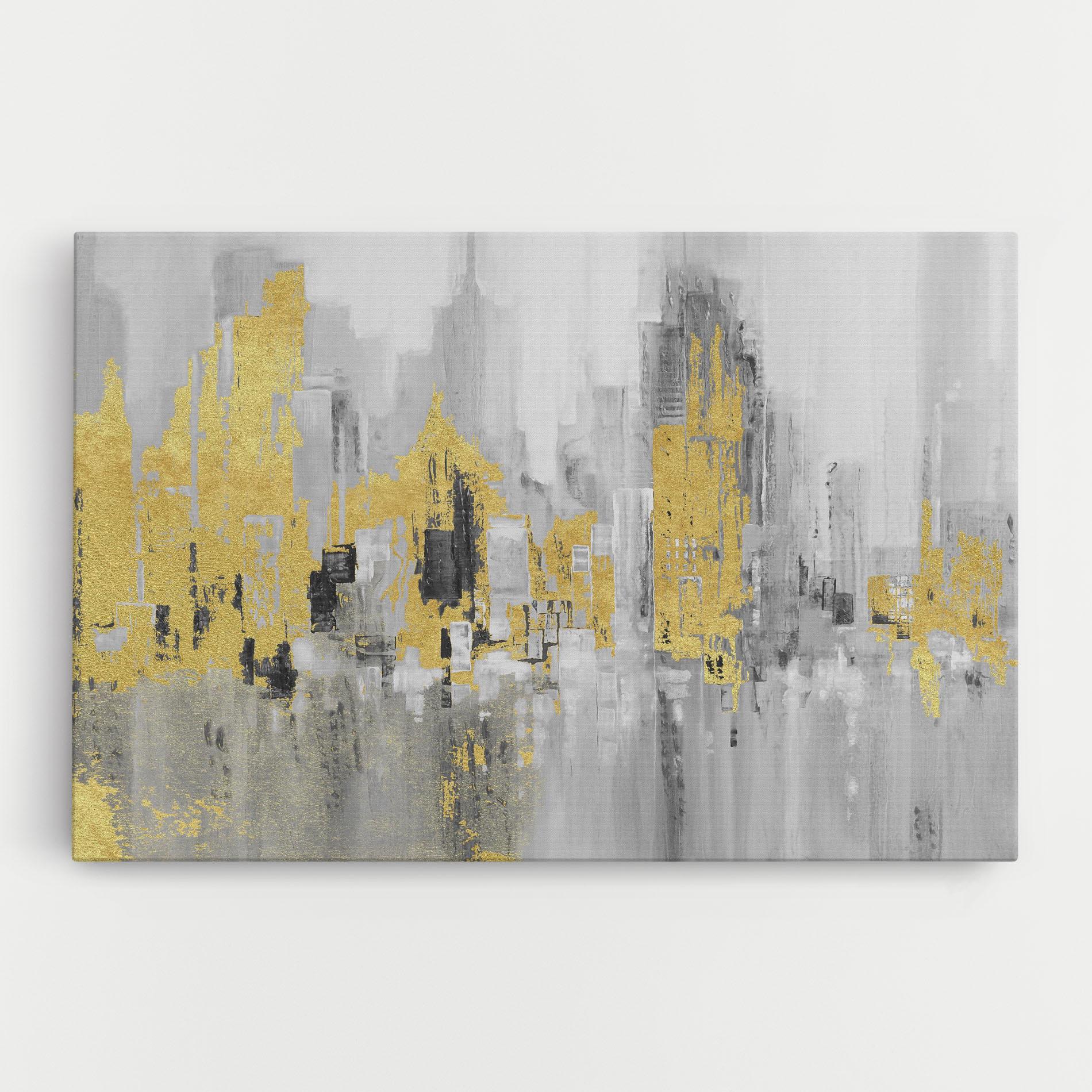 Tablou Canvas Light Grey With Gold mockup 0