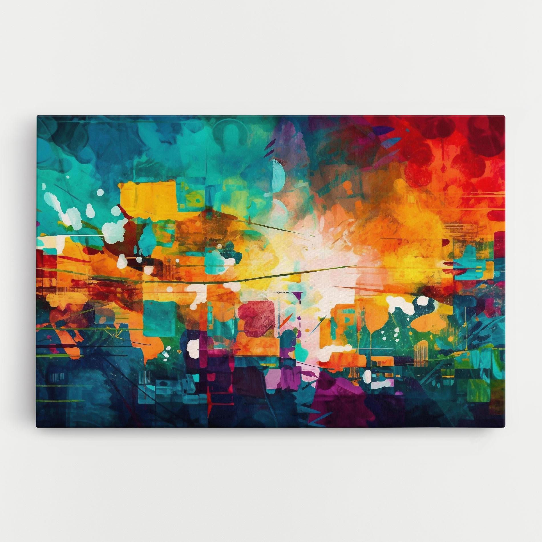 Tablou Canvas Vibrant Colors On Blue Background mockup 0