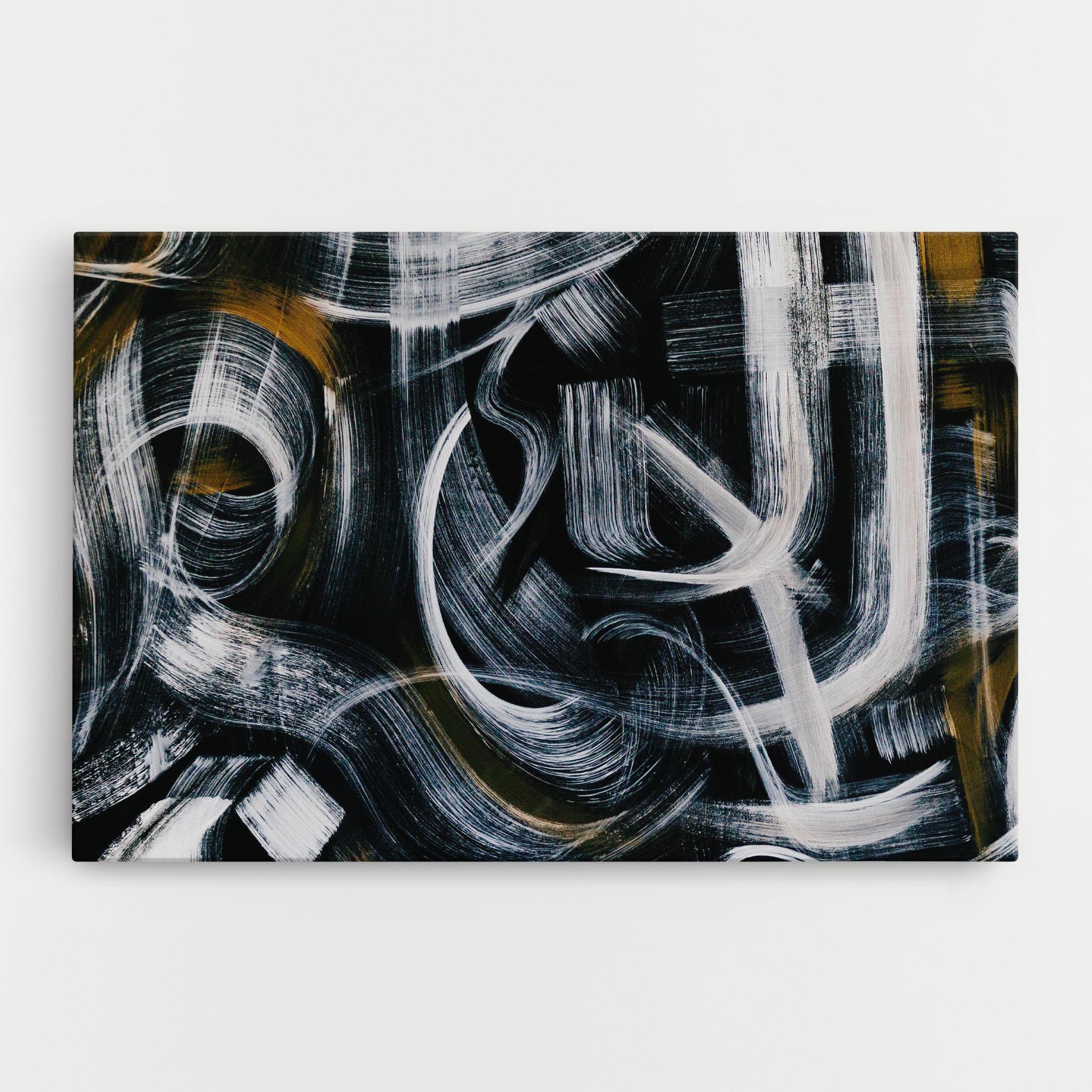 Tablou Canvas White Brush Lines mockup 0