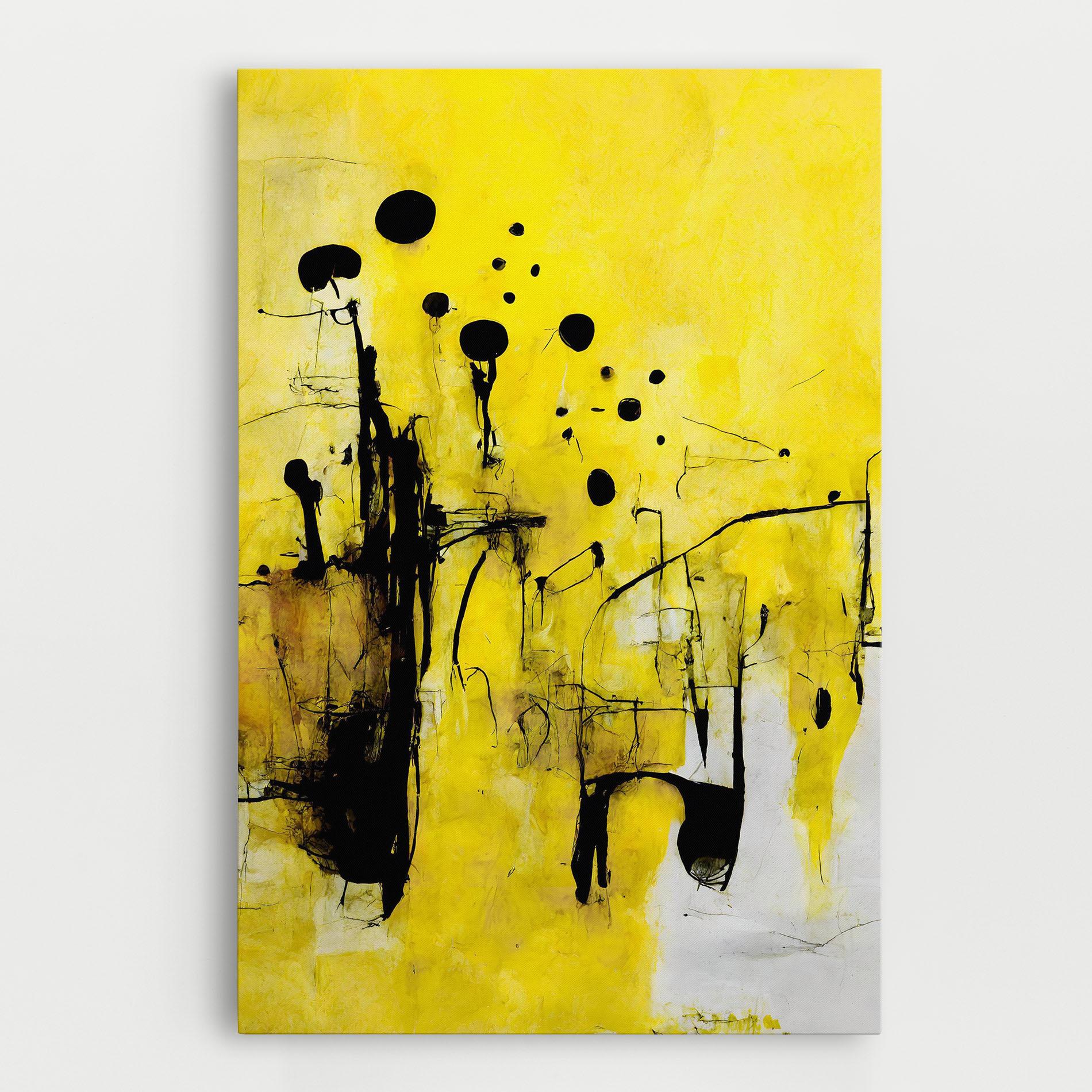 Tablou Canvas Abstract Black Yellow mockup 0