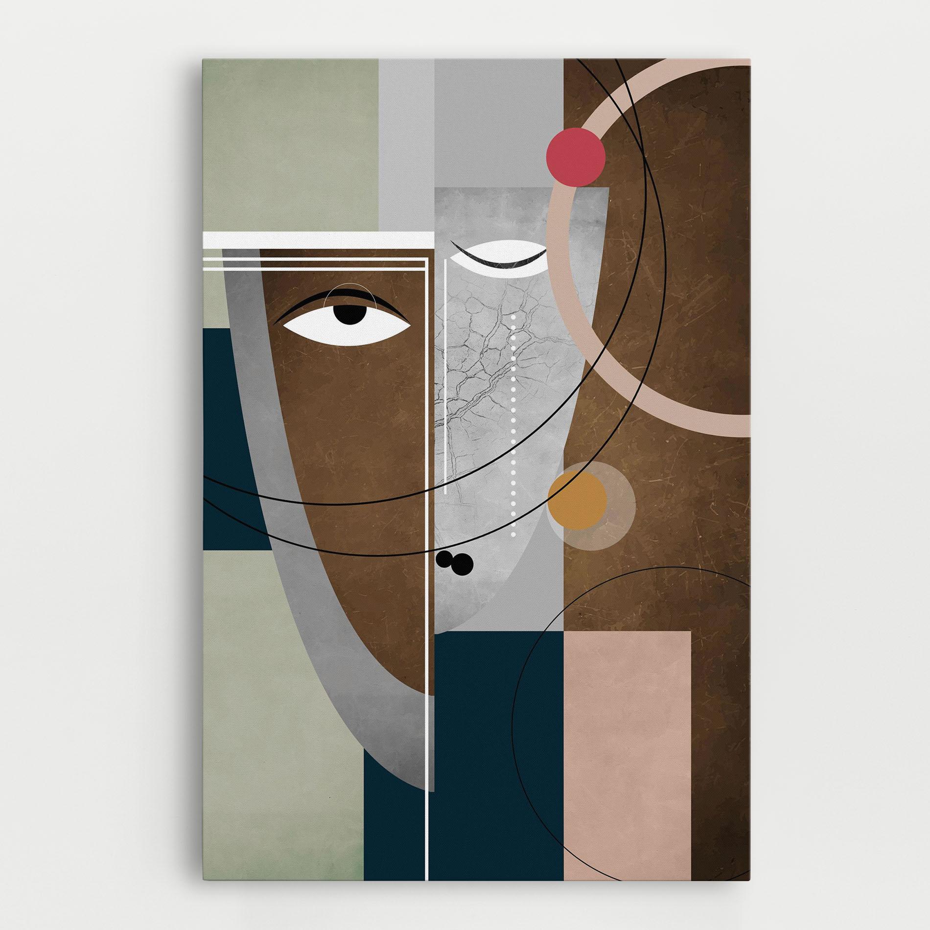 Tablou Canvas Abstract Brown Face mockup 0