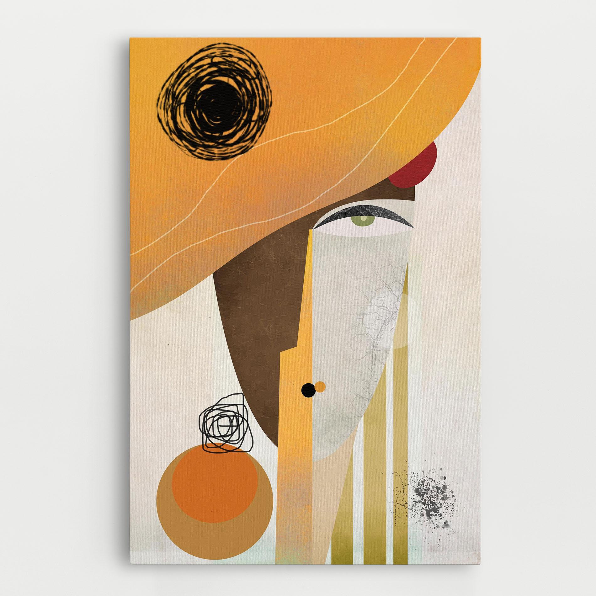 Tablou Canvas Abstract Orange Face mockup 0