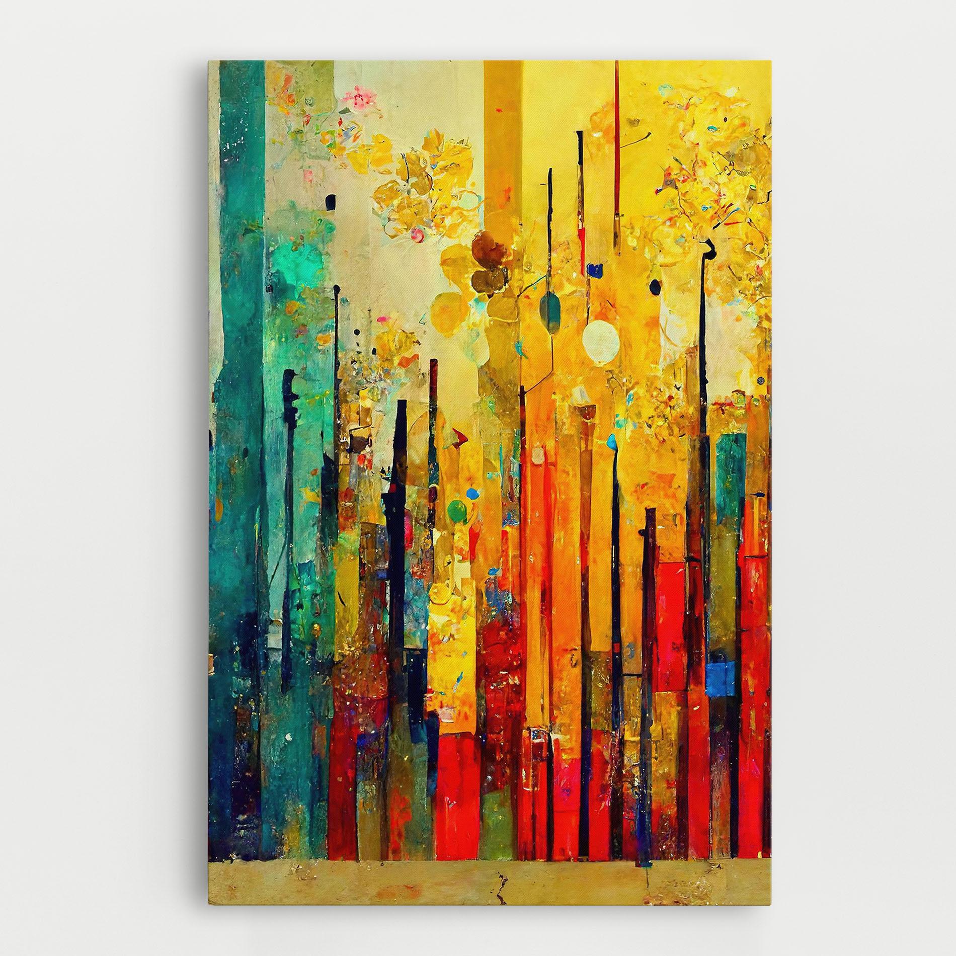 Tablou Canvas Black Lines On Yellow Light mockup 0