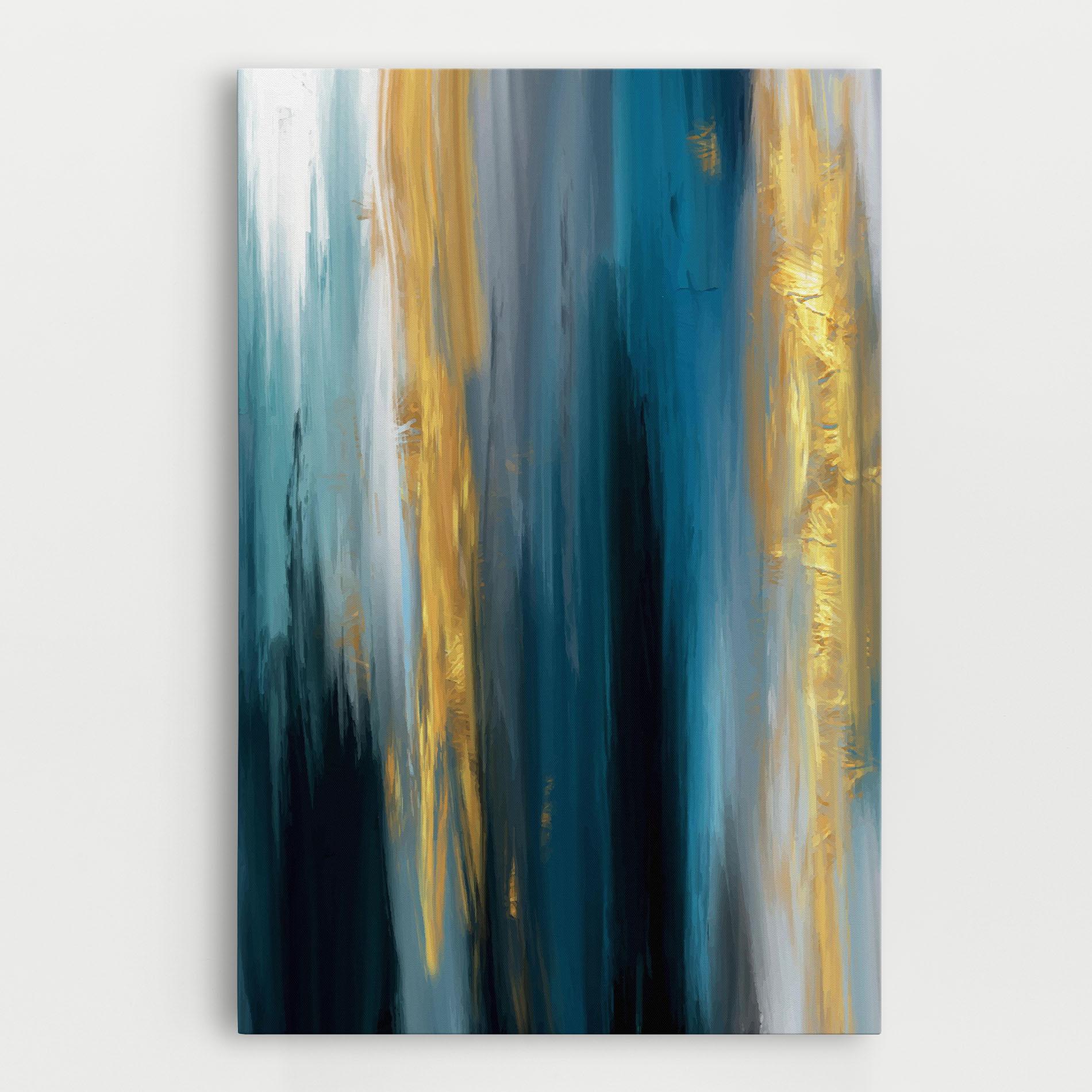 Tablou Canvas Golden Black Blue Art mockup 0