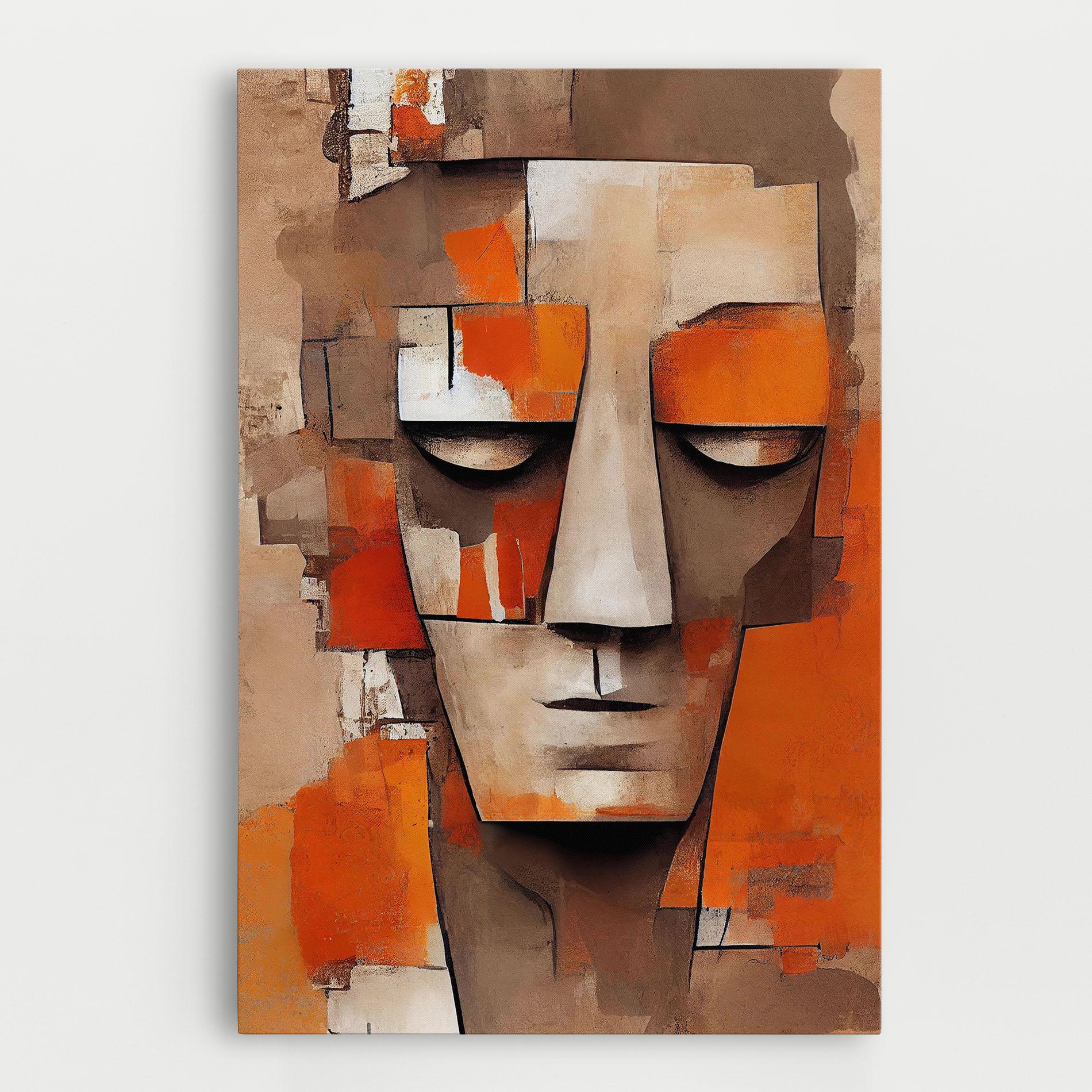 Tablou Canvas Orange Male Face mockup 0