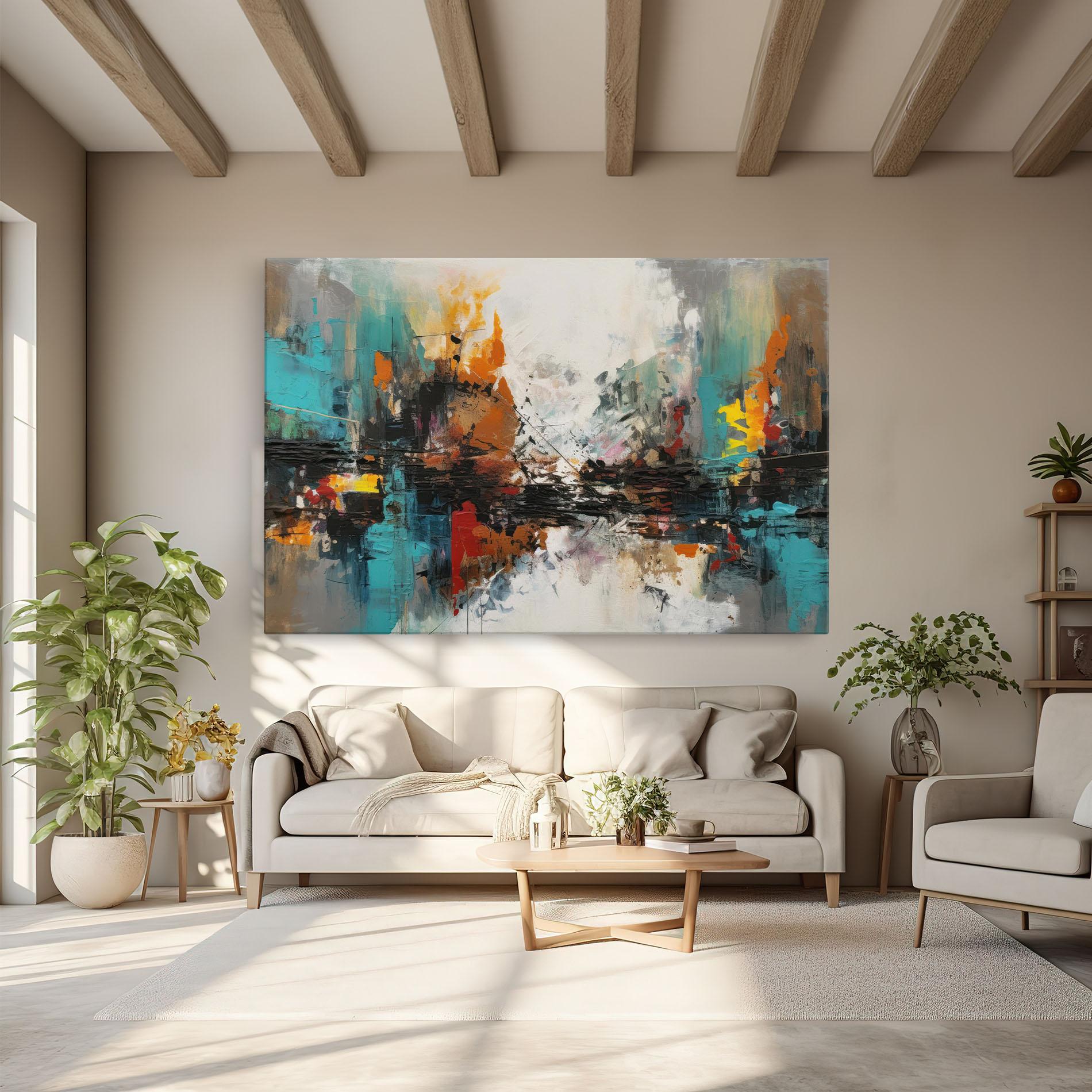 Tablou Canvas Abstract City Painting mockup 6