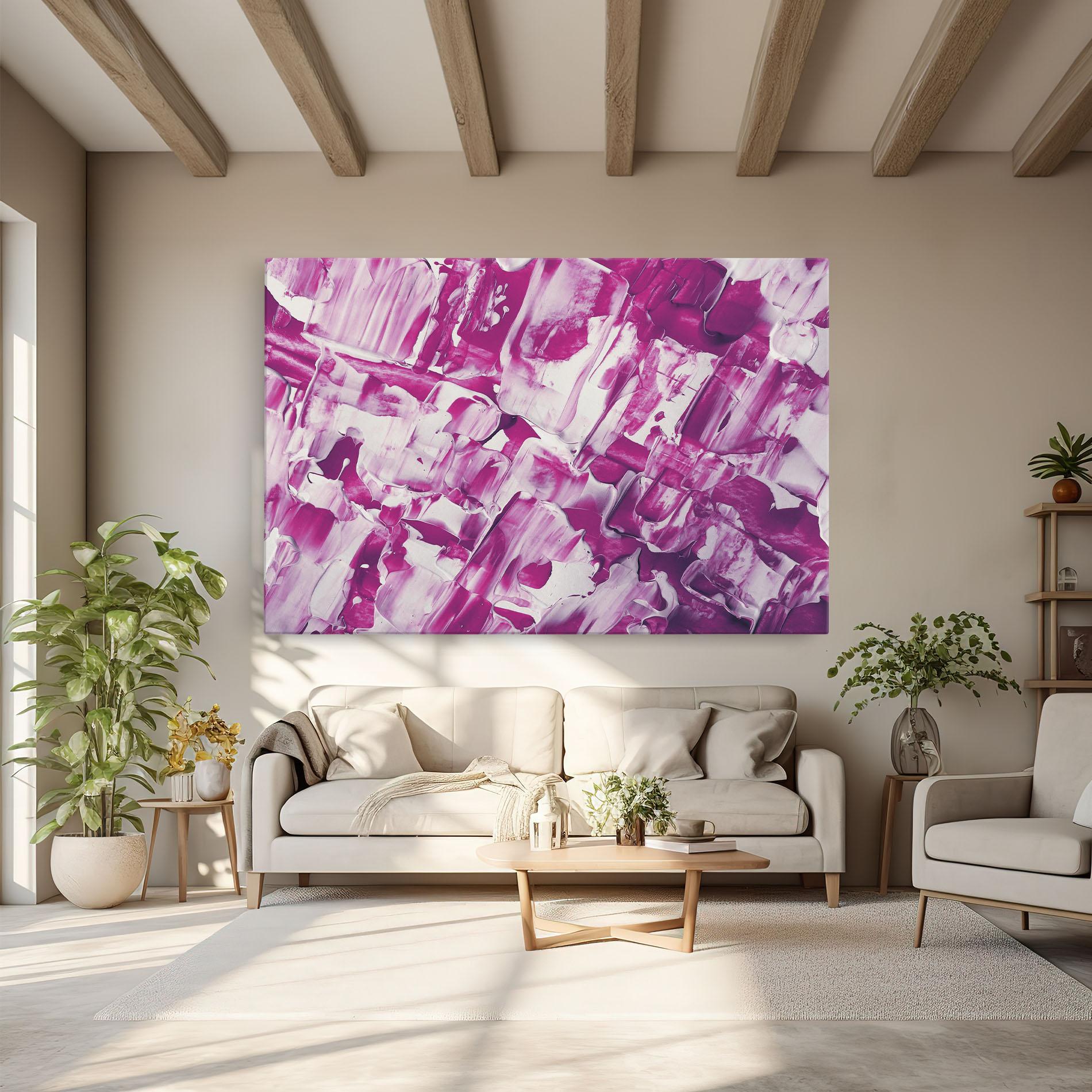 Tablou Canvas Abstract White And Pink mockup 6